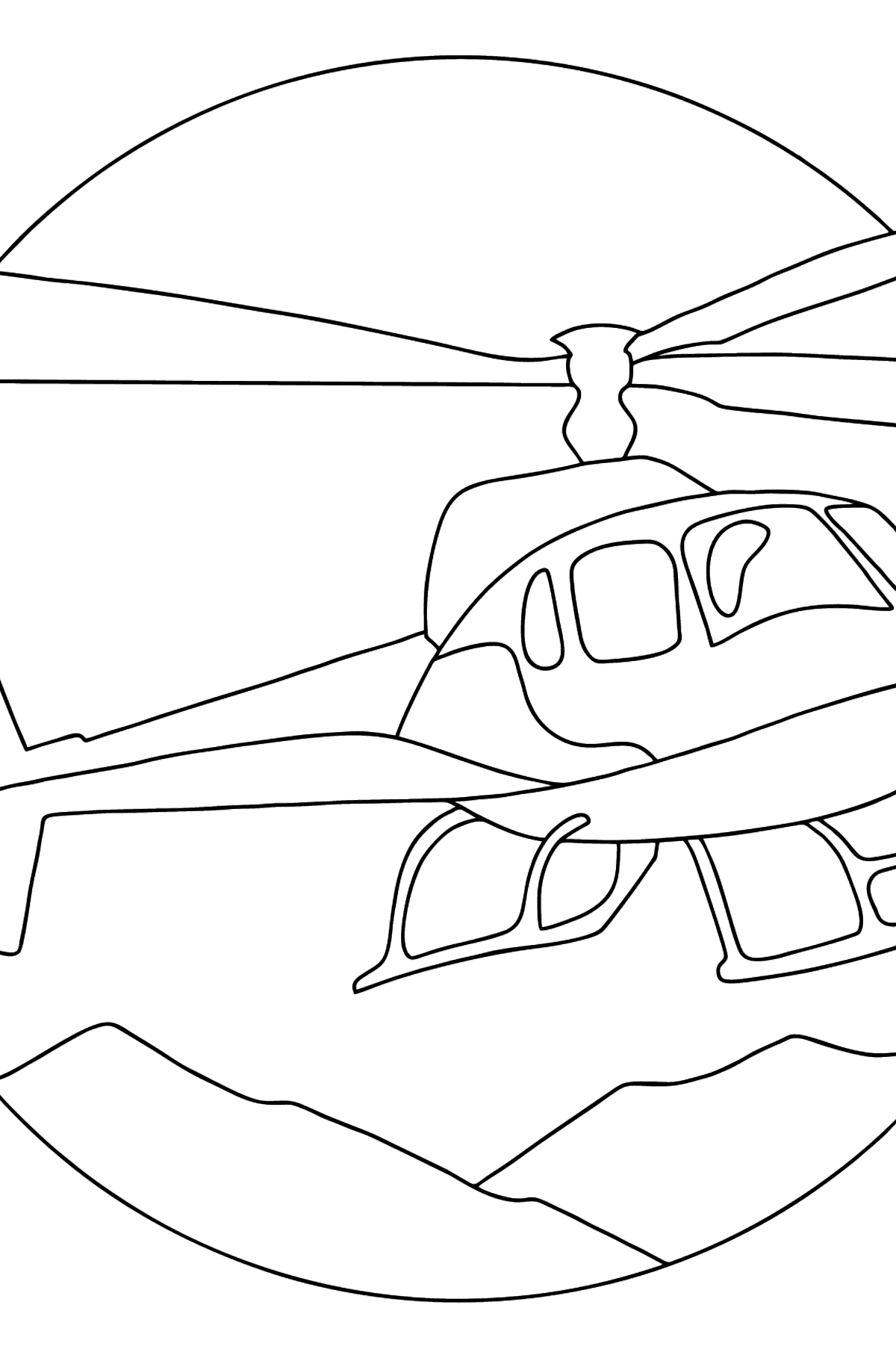 Tegning til fargelegging byhelikopter - Tegninger til fargelegging for barn
