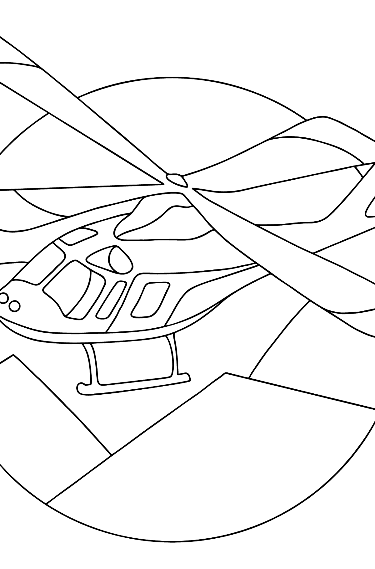Kifestő sporthelikopter - Színező oldalak gyerekeknek