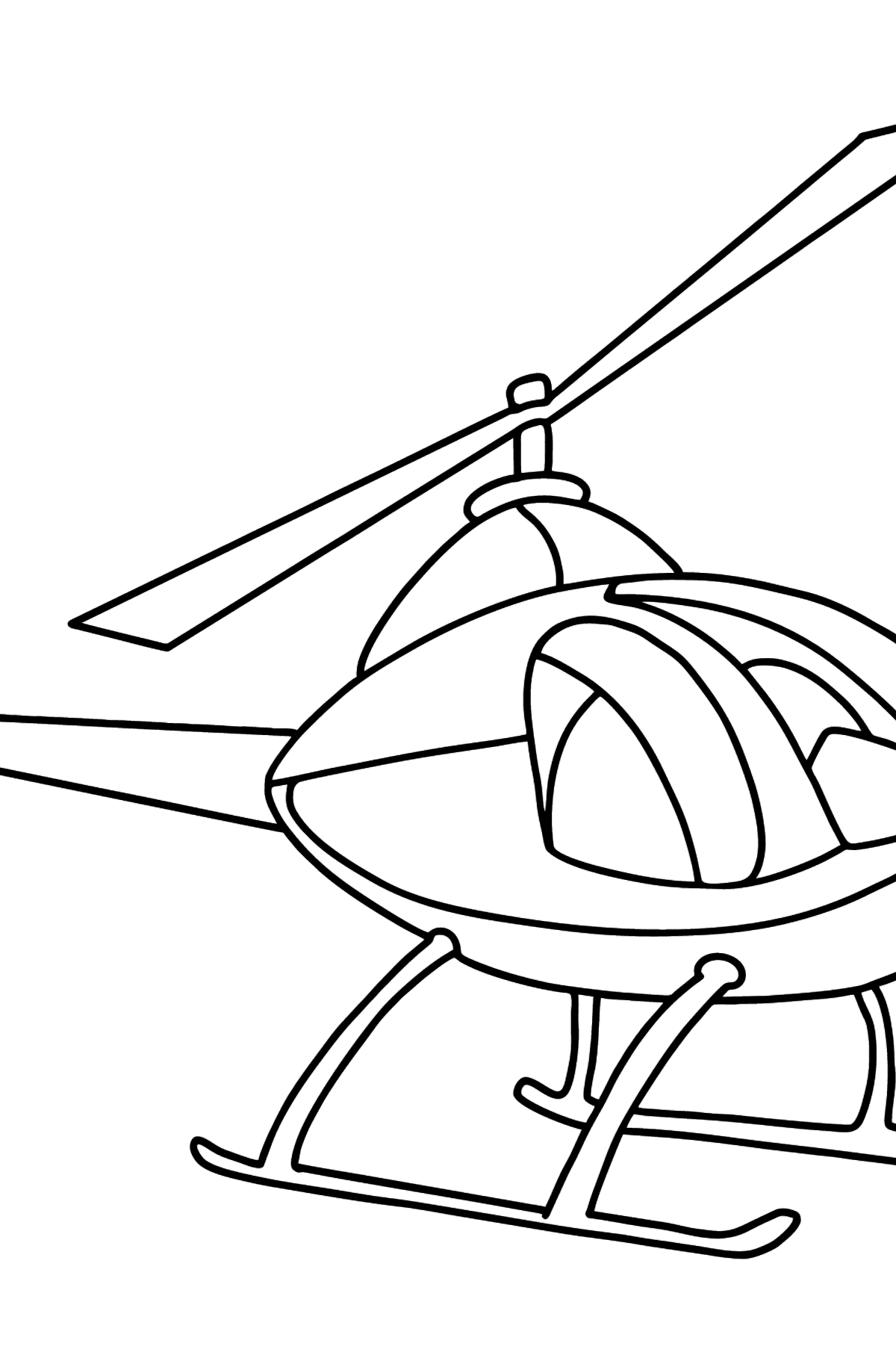Hubschrauber Ausmalbild für Kinder - Malvorlagen für Kinder