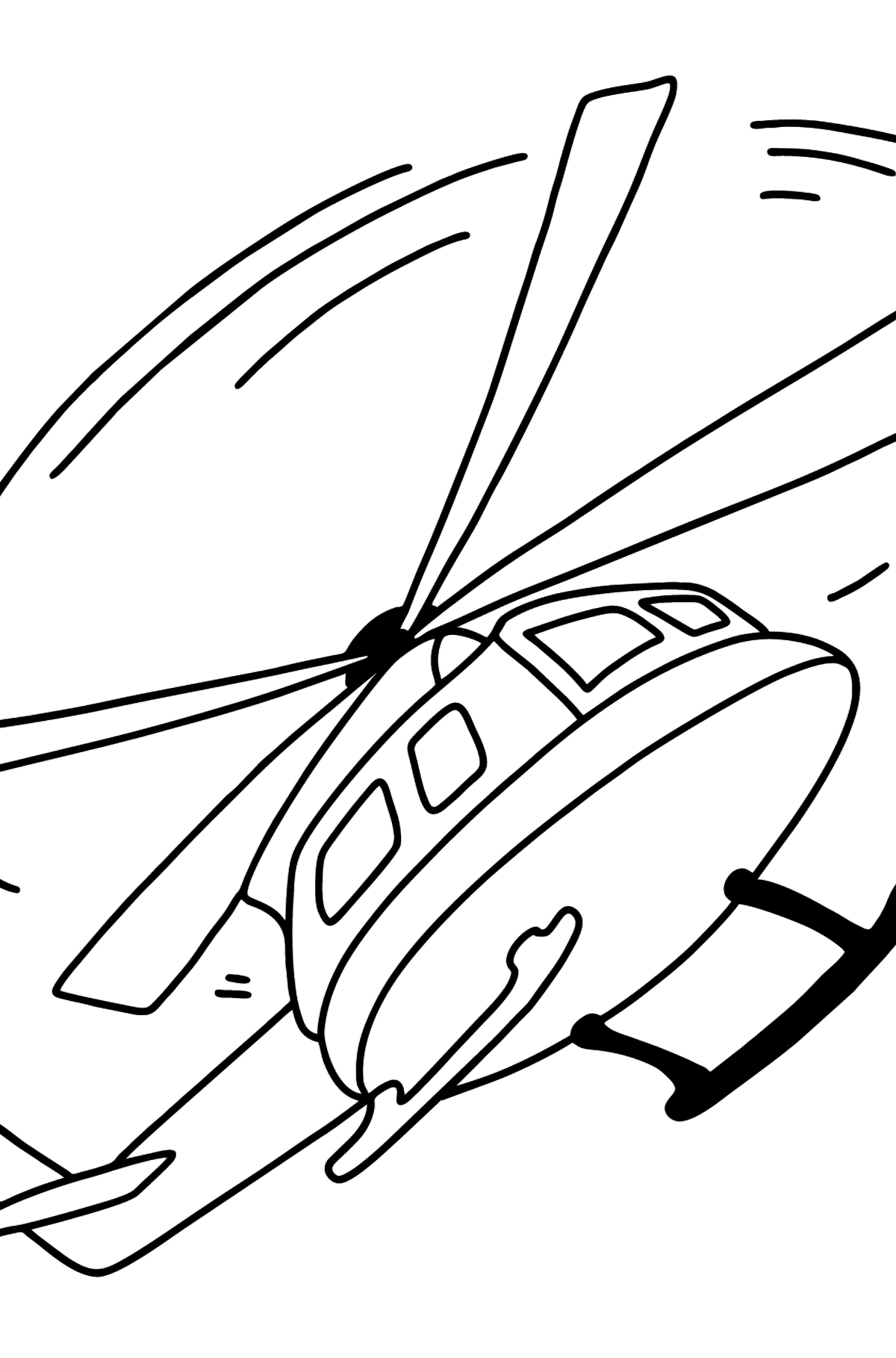Tegning til farvning online helikopter - Tegninger til farvelægning for børn
