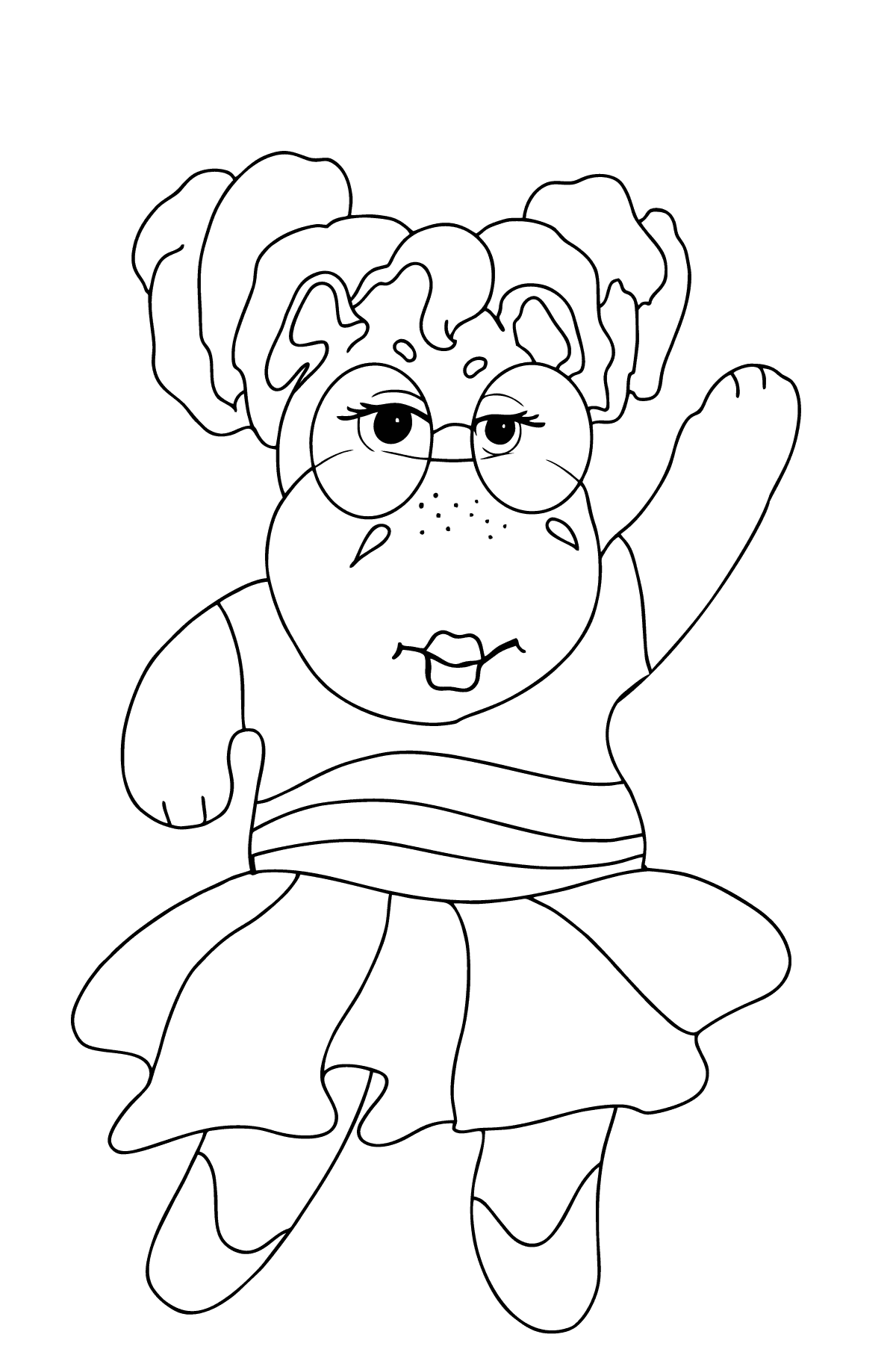 Розмальовка Танцюючий Гіпопотам - Розмальовки для дітей