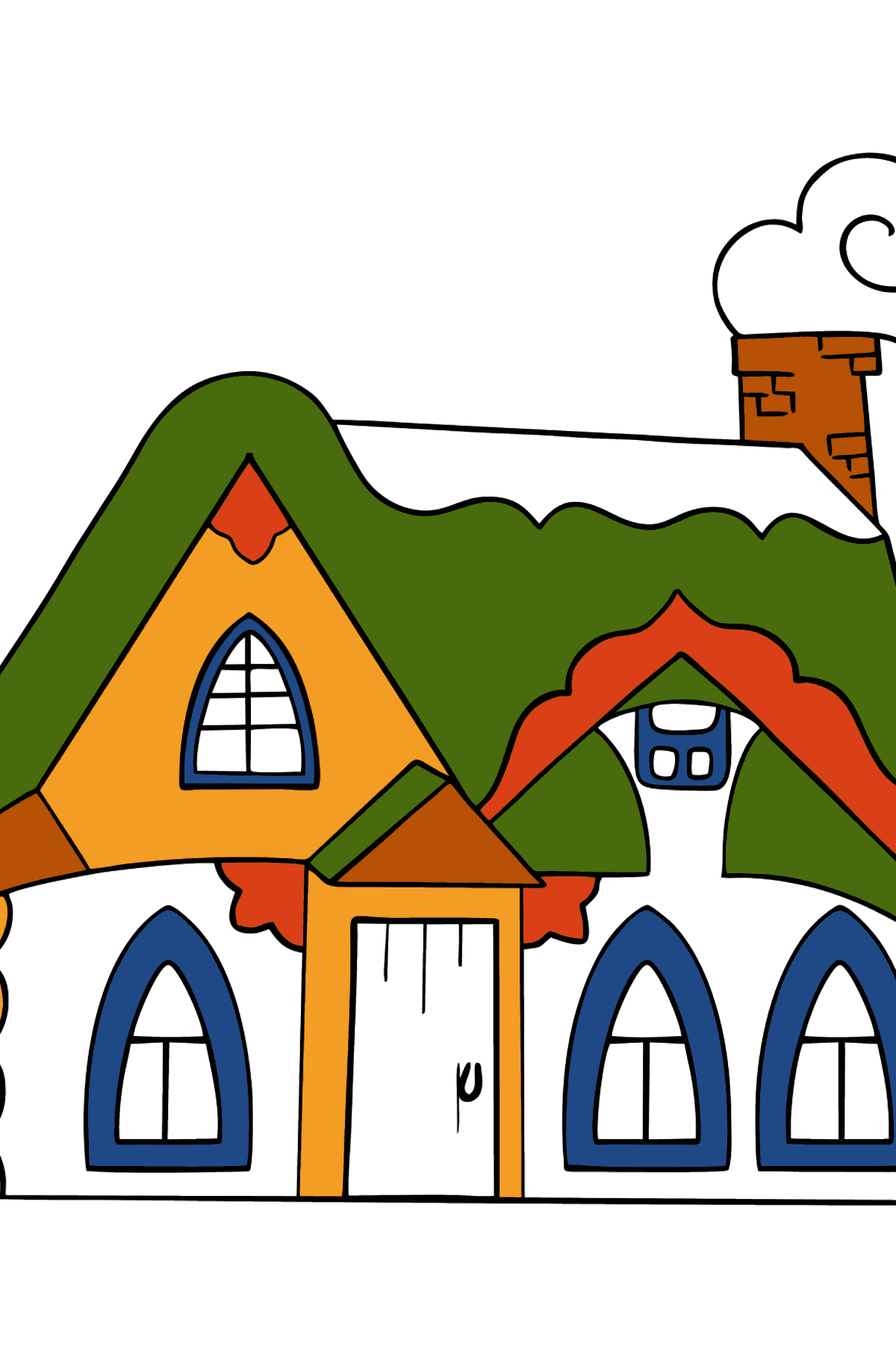Coloring Page - A Fairytale House - Coloring Pages for Kids