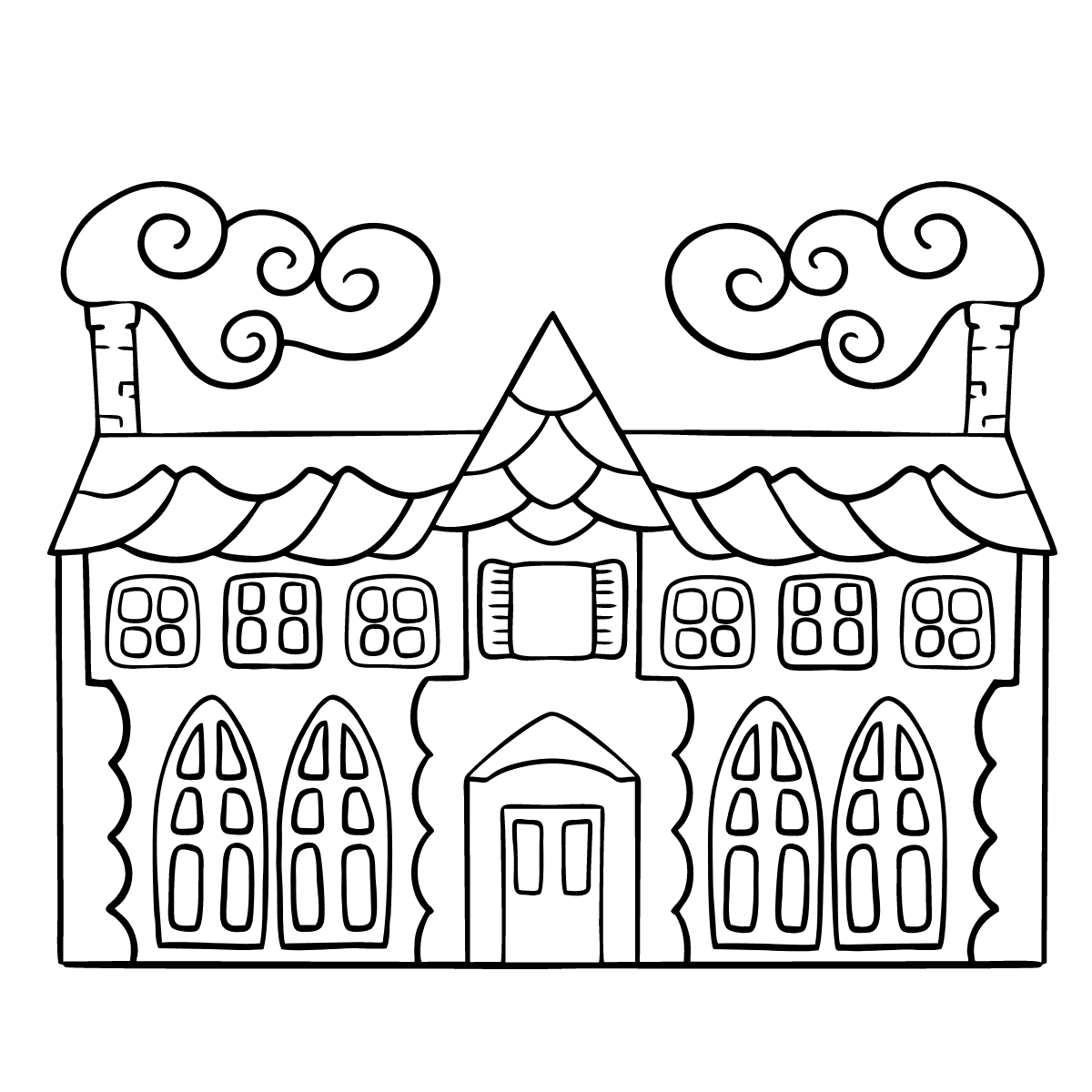 Beautiful House Coloring Page Easy ♥ Online and Print for Free