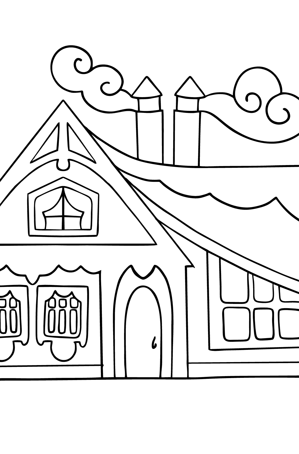 Будиночок для розфарбовування - Розмальовки для дітей