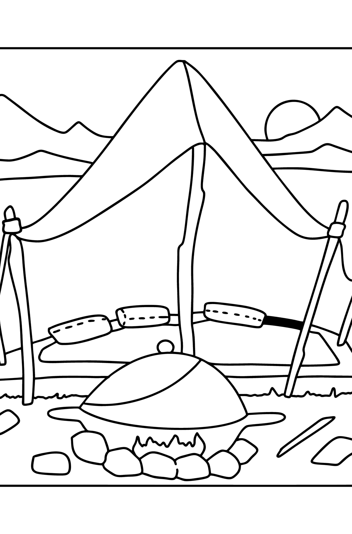 Boyama sayfası bedevi çadırı - Boyamalar çocuklar için