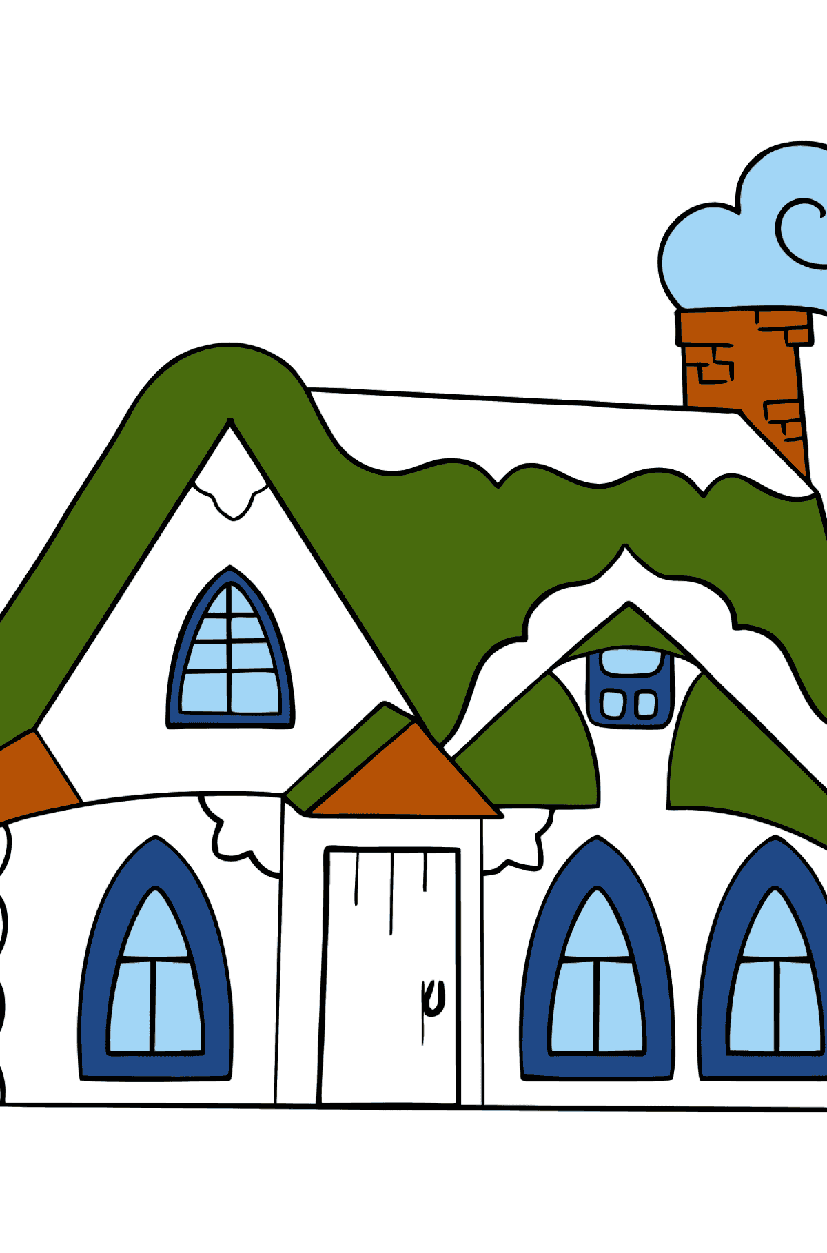 Complex Coloring Page - A Fairytale House - Coloring Pages for Kids