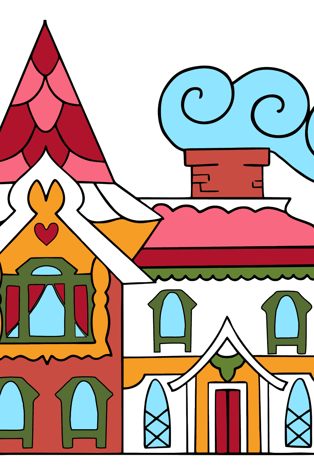 Bella Casa da colorare Disegno (difficile) - Disegni da colorare per bambini