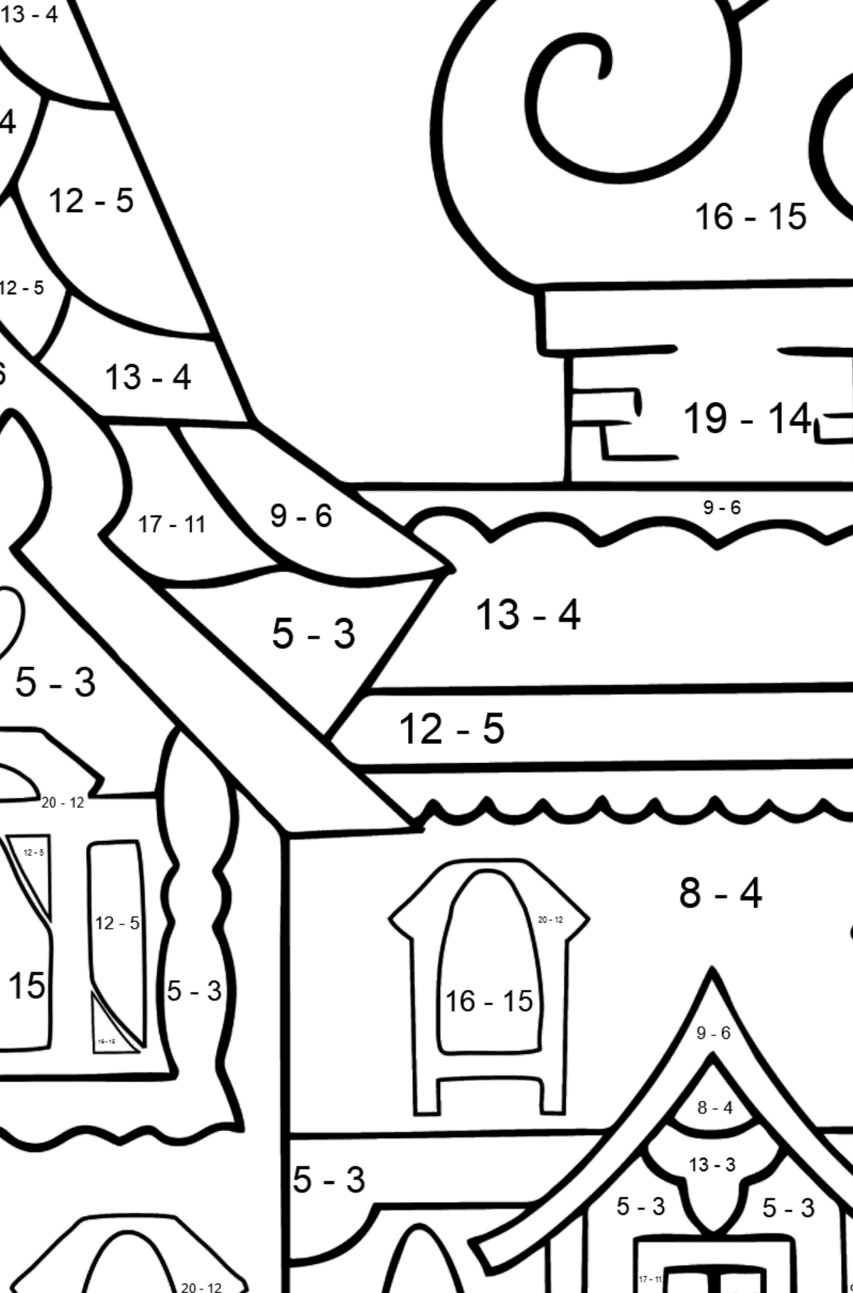 House castle coloring page difficult ♥ Online and Print for Free