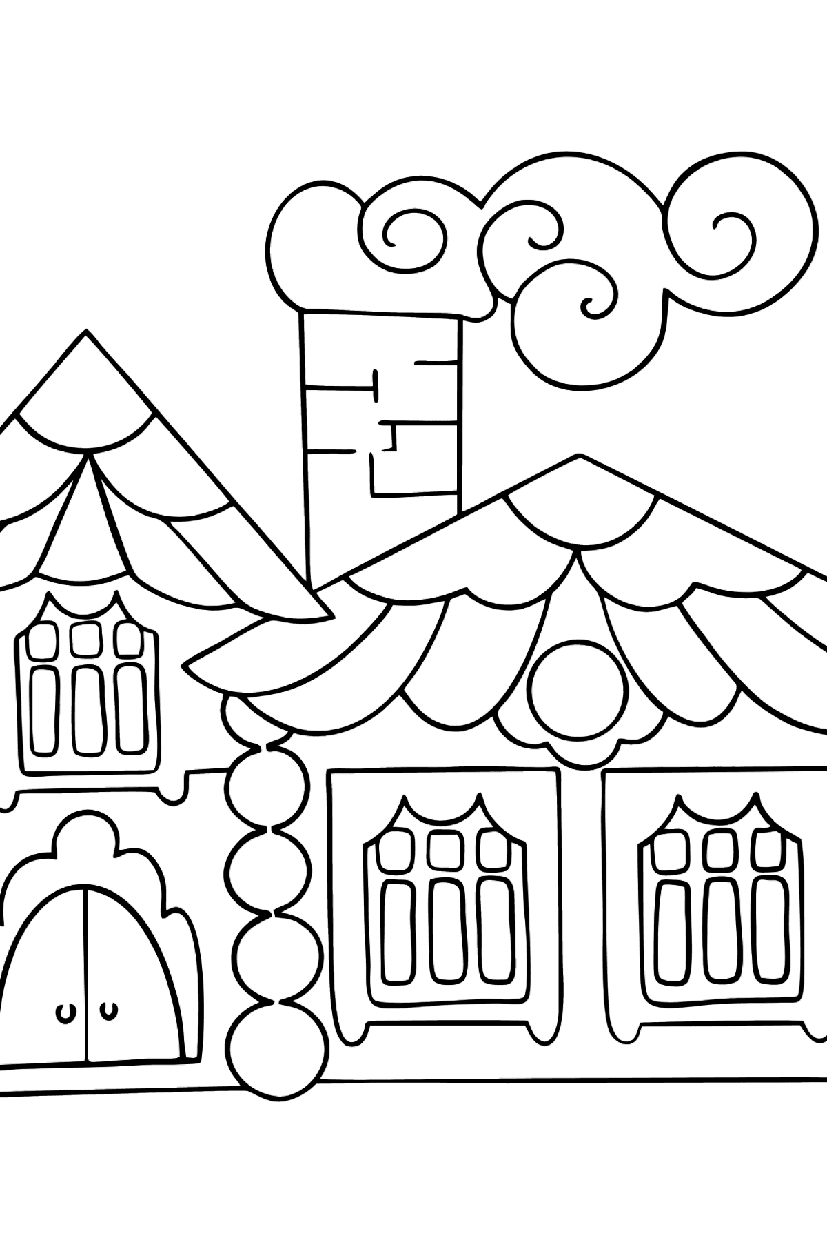 Desenho Casa na floresta para colorir (difícil) - Imagens para Colorir para Crianças