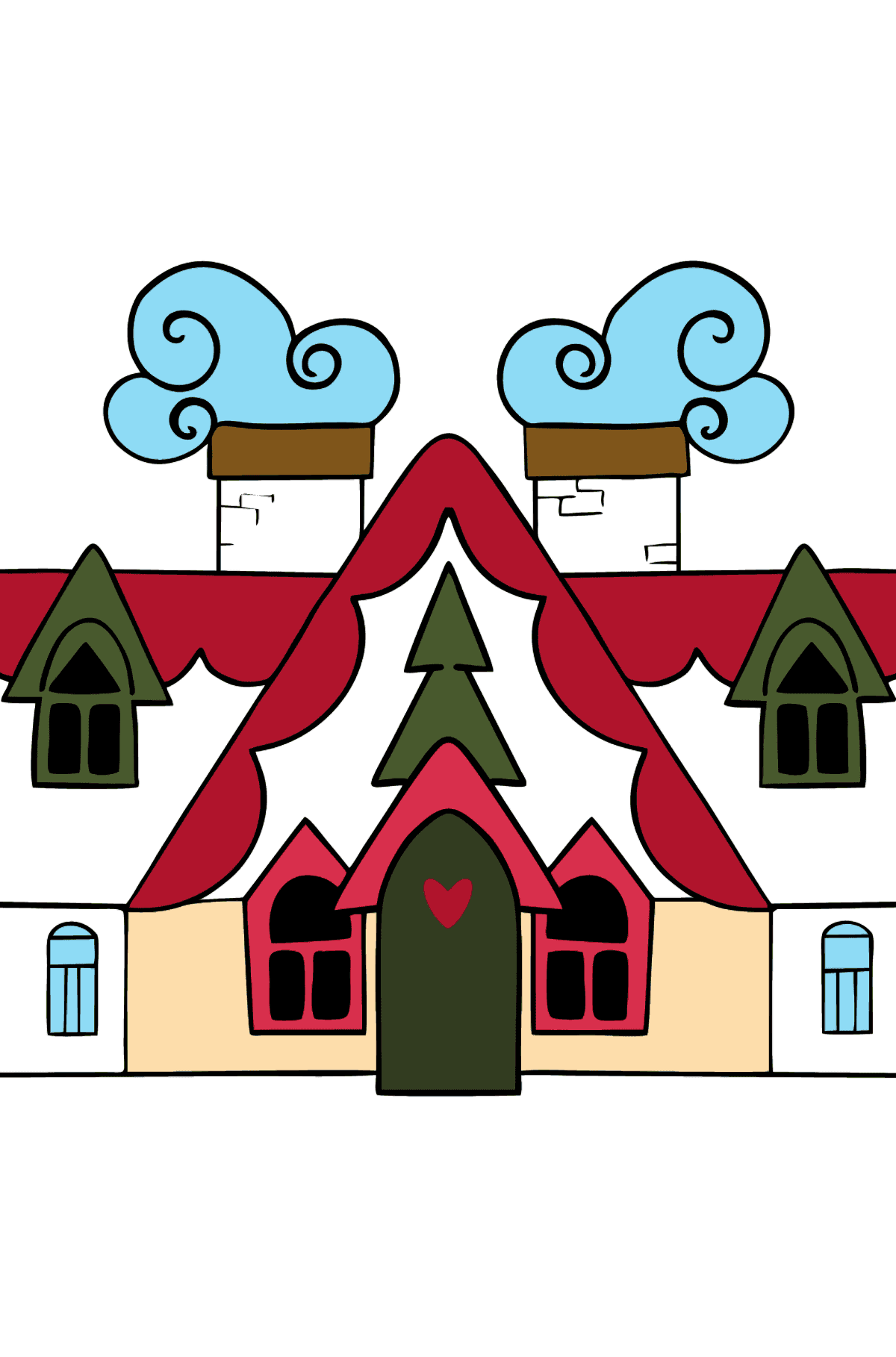 Complex Coloring Page - A Magic House - Coloring Pages for Kids
