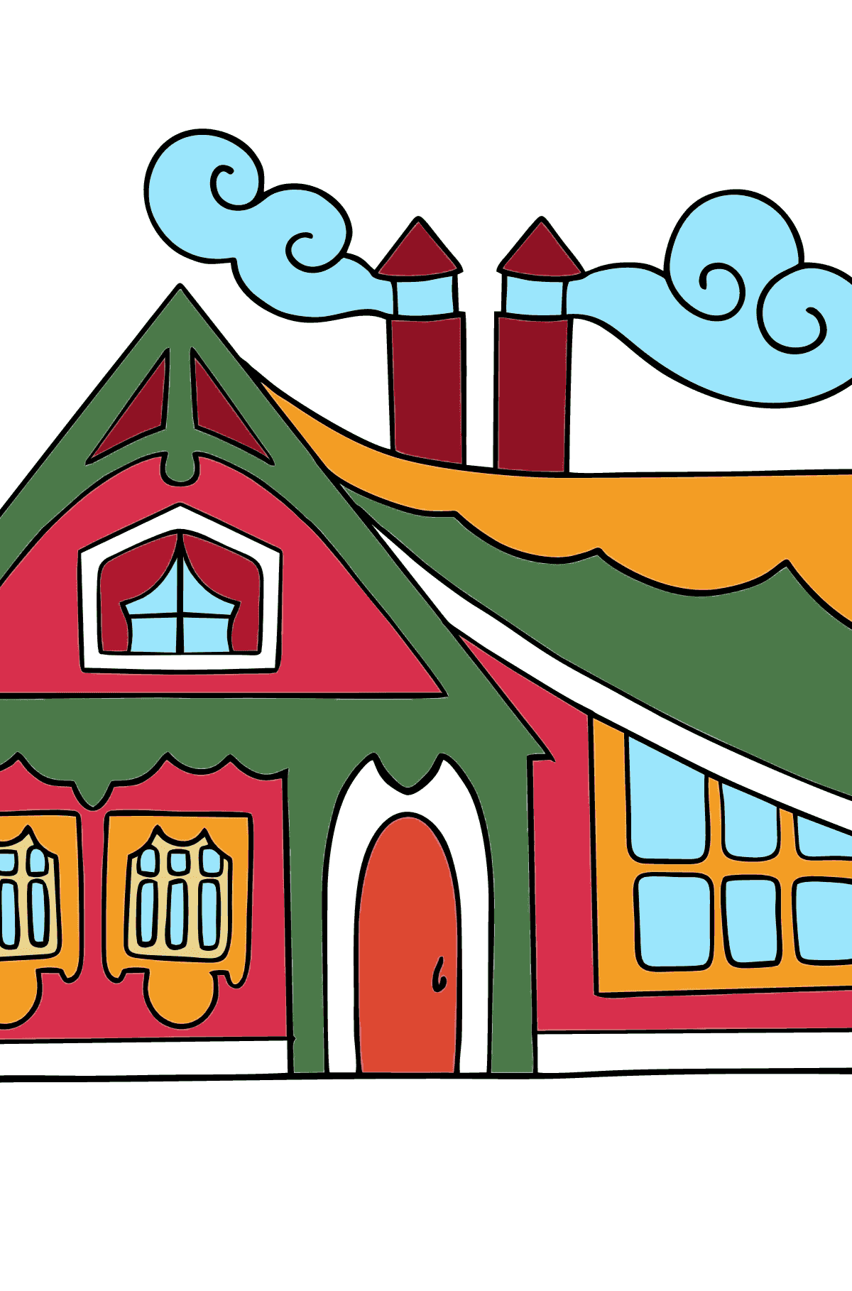 Tiny House Coloring Page (difficult) - Coloring Pages for Kids