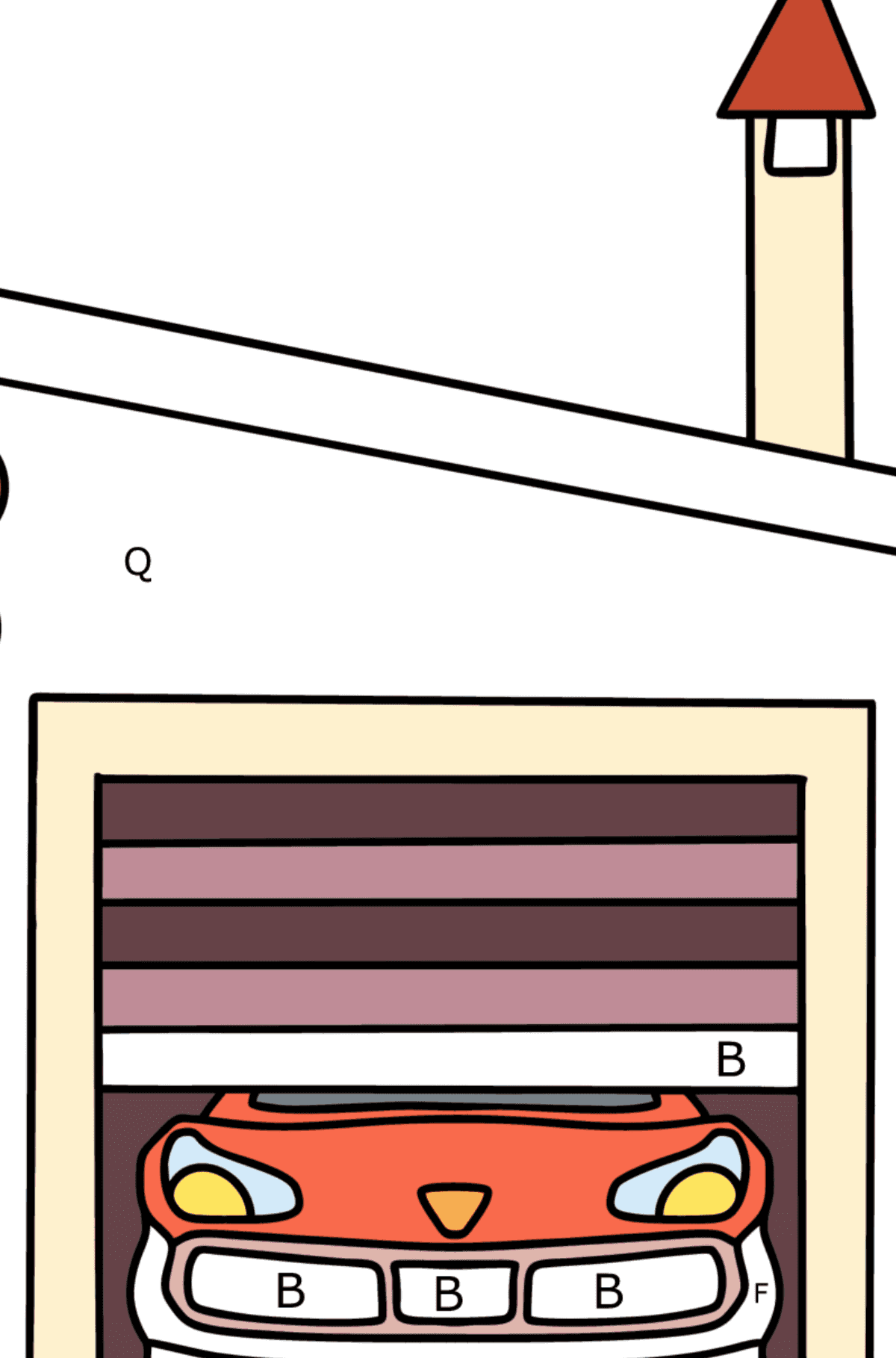 Garage coloring page - Coloring by Letters for Kids