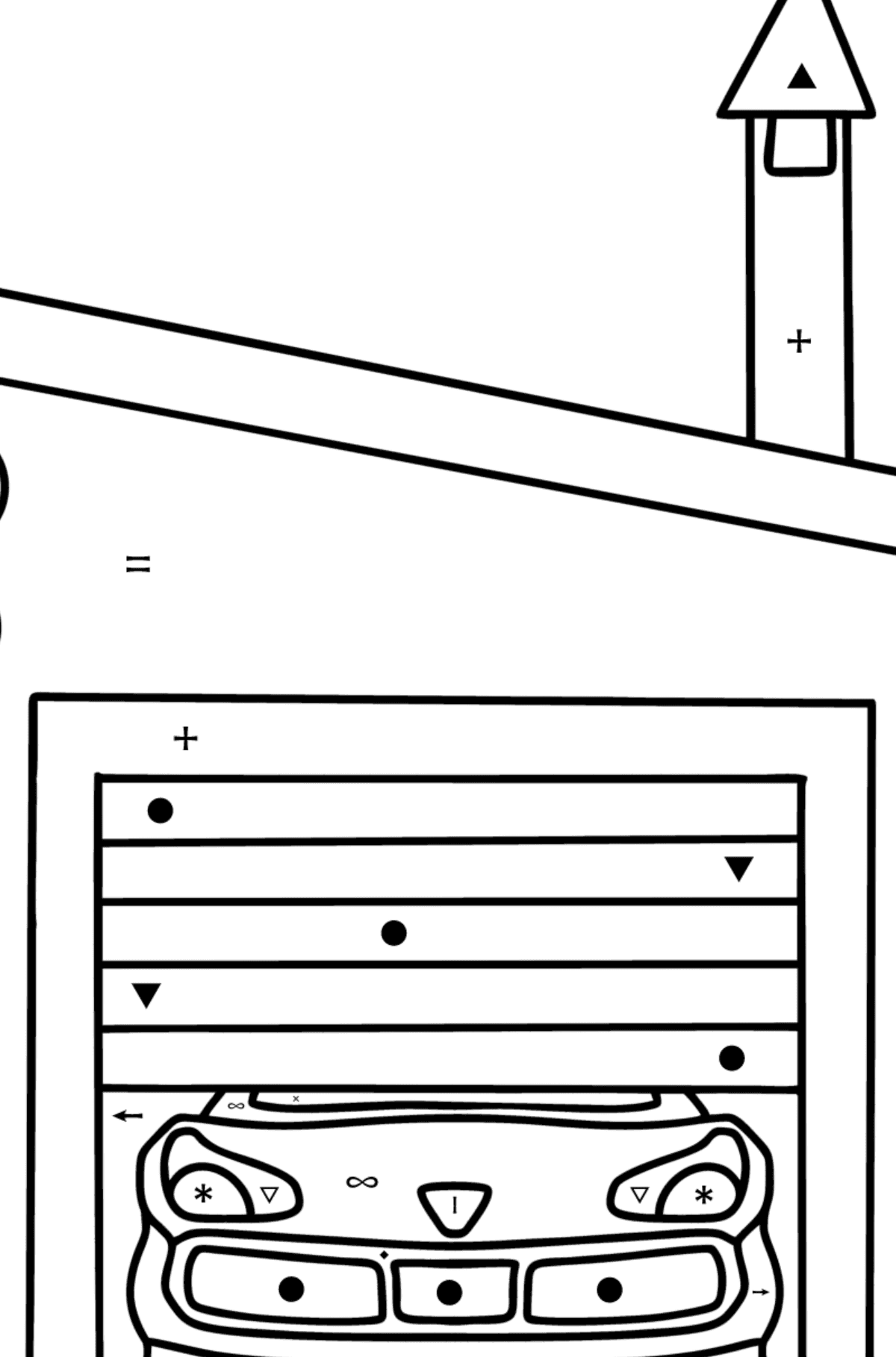 Garage coloring page - Coloring by Symbols for Kids