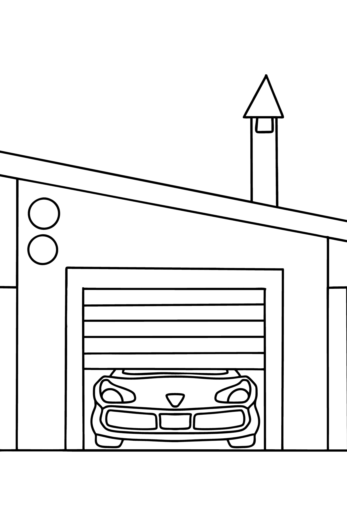 Tegning til farvning garage - Tegninger til farvelægning for børn