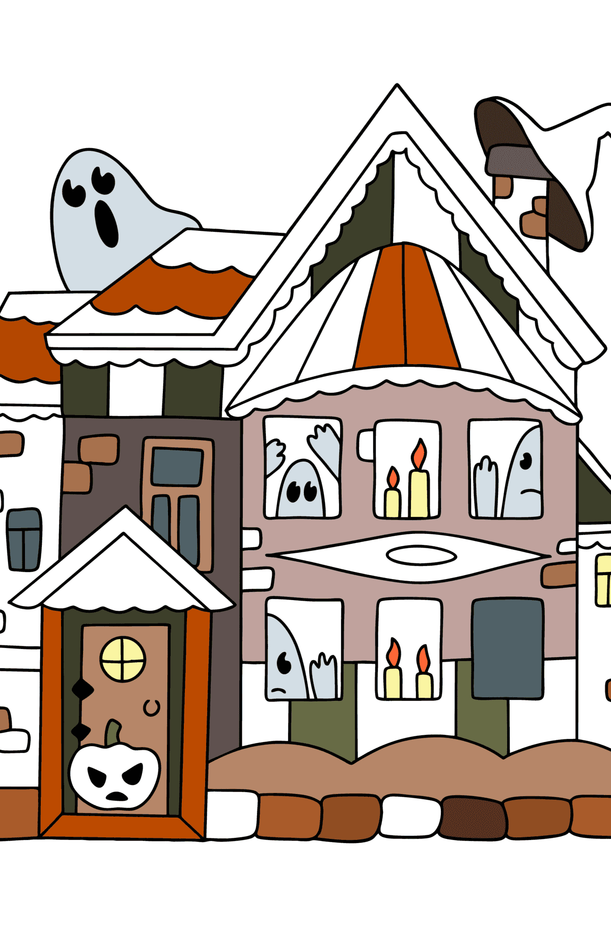 Värityskuva kummitus talo - Värityskuvat lapsille