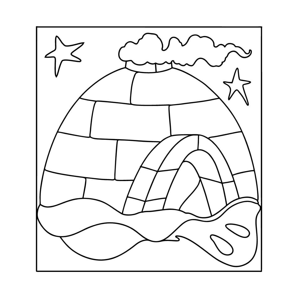 How to Draw Igloo For kids - step by step drawing | Igloo drawing, Step by  step drawing, Easy drawings for kids