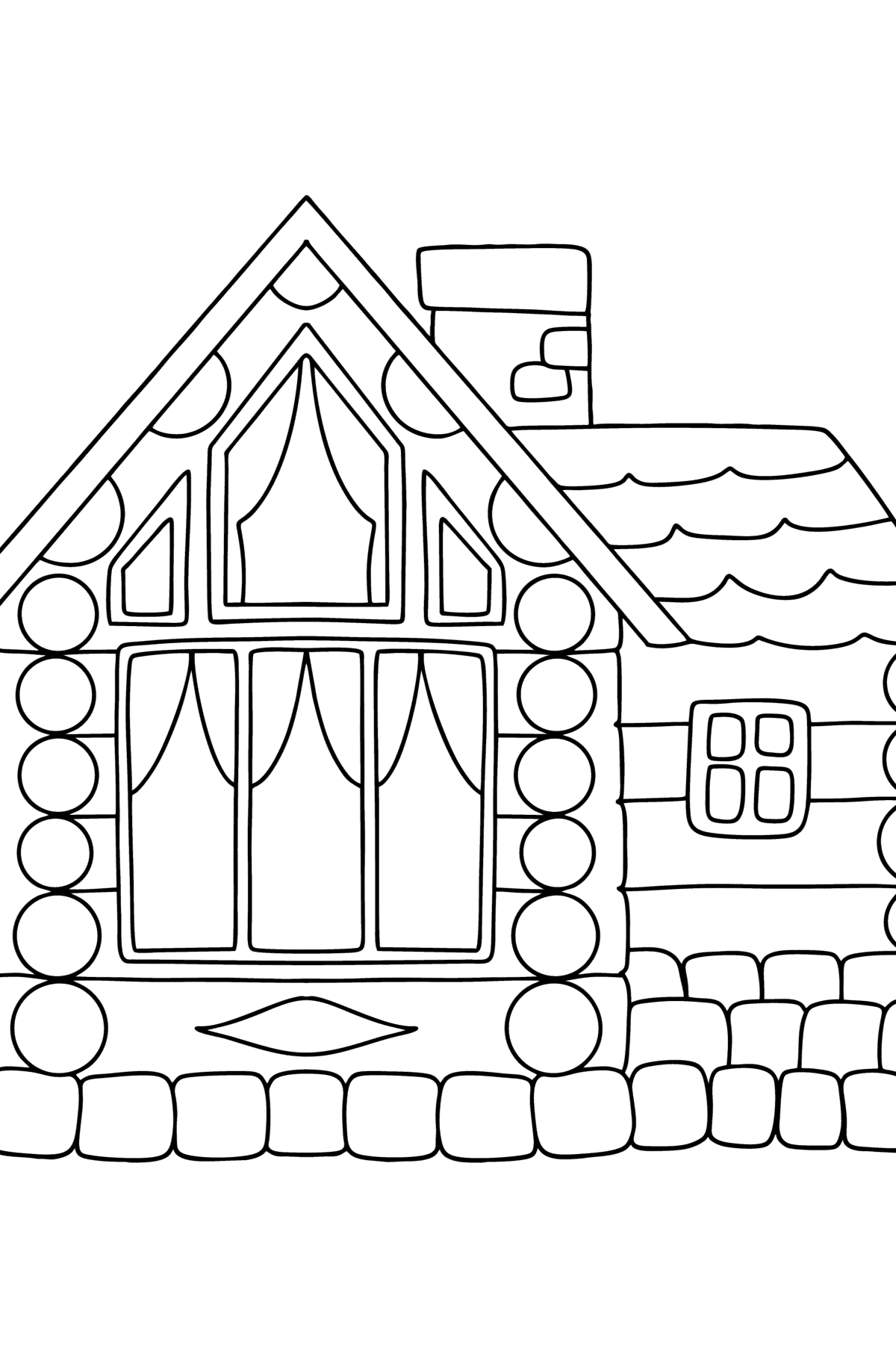 Розмальовка Зроблений з колод будинок - Розмальовки для дітей