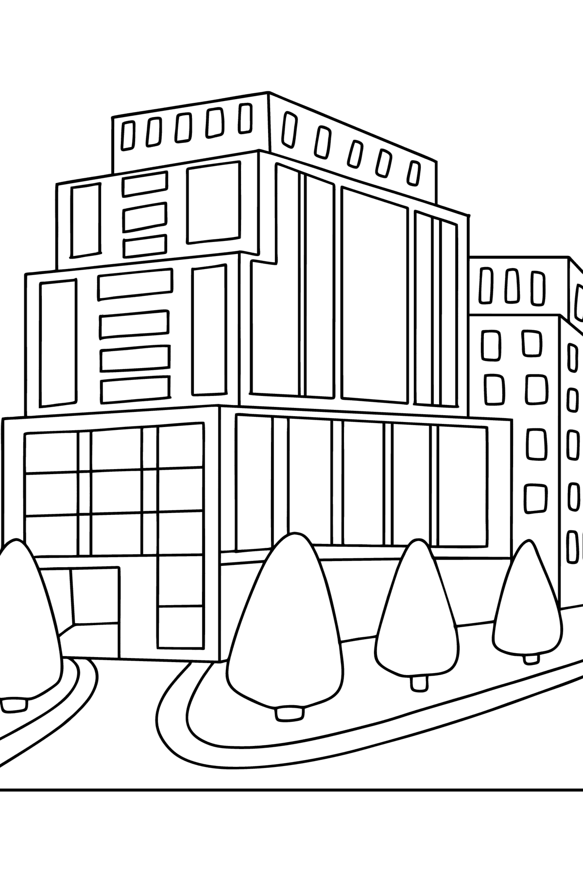 Розмальовка Сучасні будинки - Розмальовки для дітей