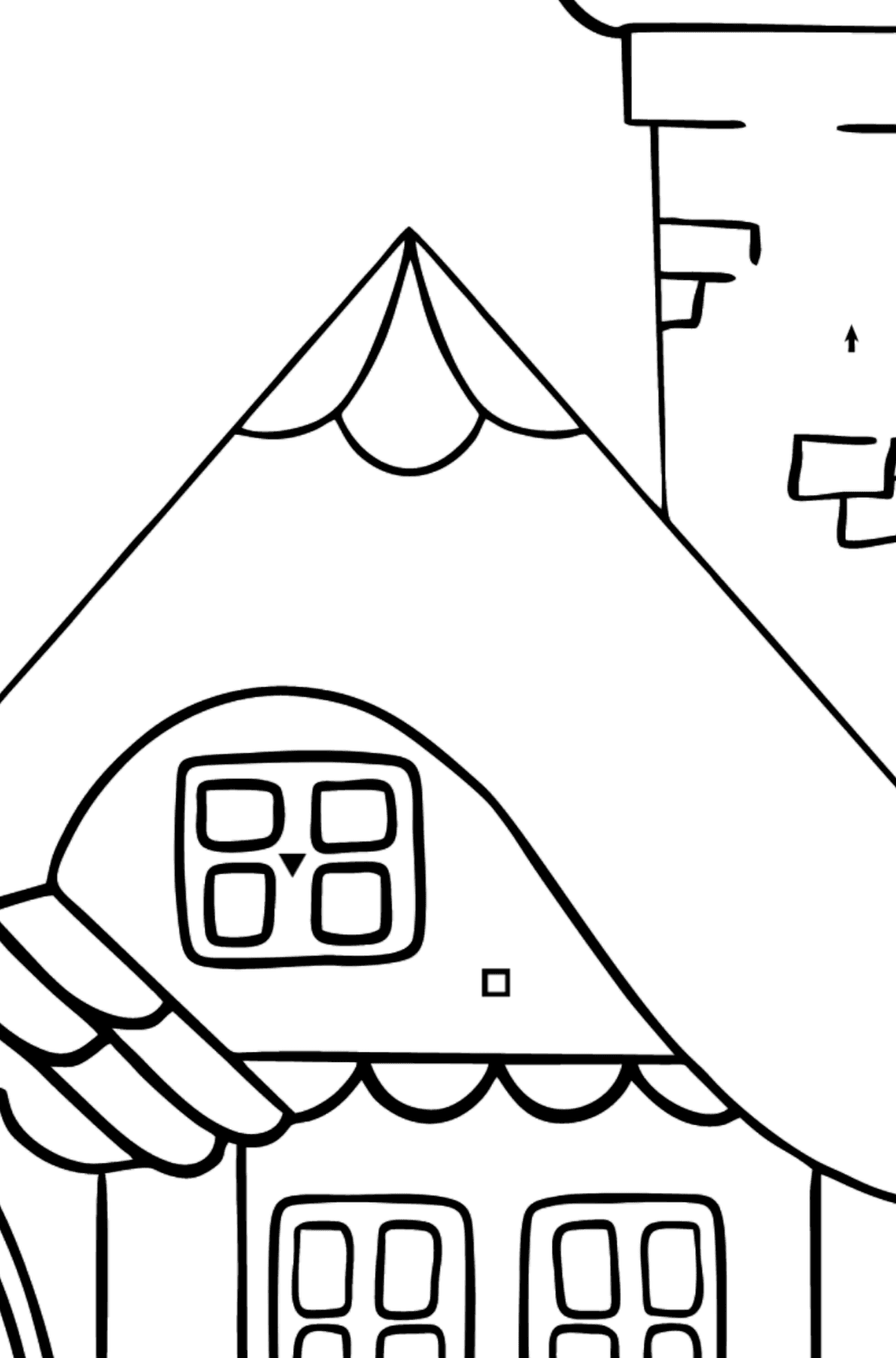 Simple Coloring Page - A Wonderful House - Coloring by Symbols for Kids