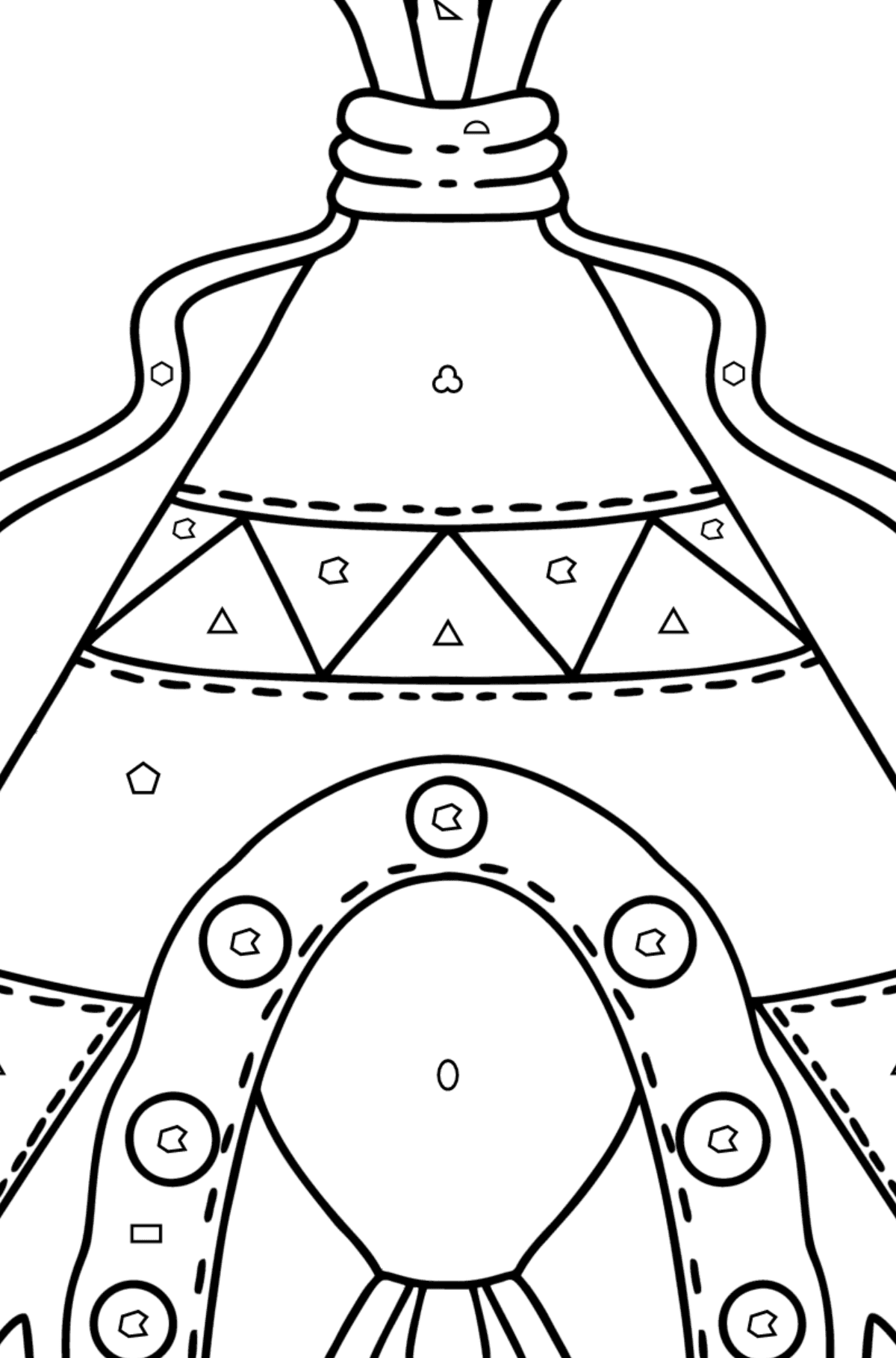 Tepee coloring page - Coloring by Geometric Shapes for Kids
