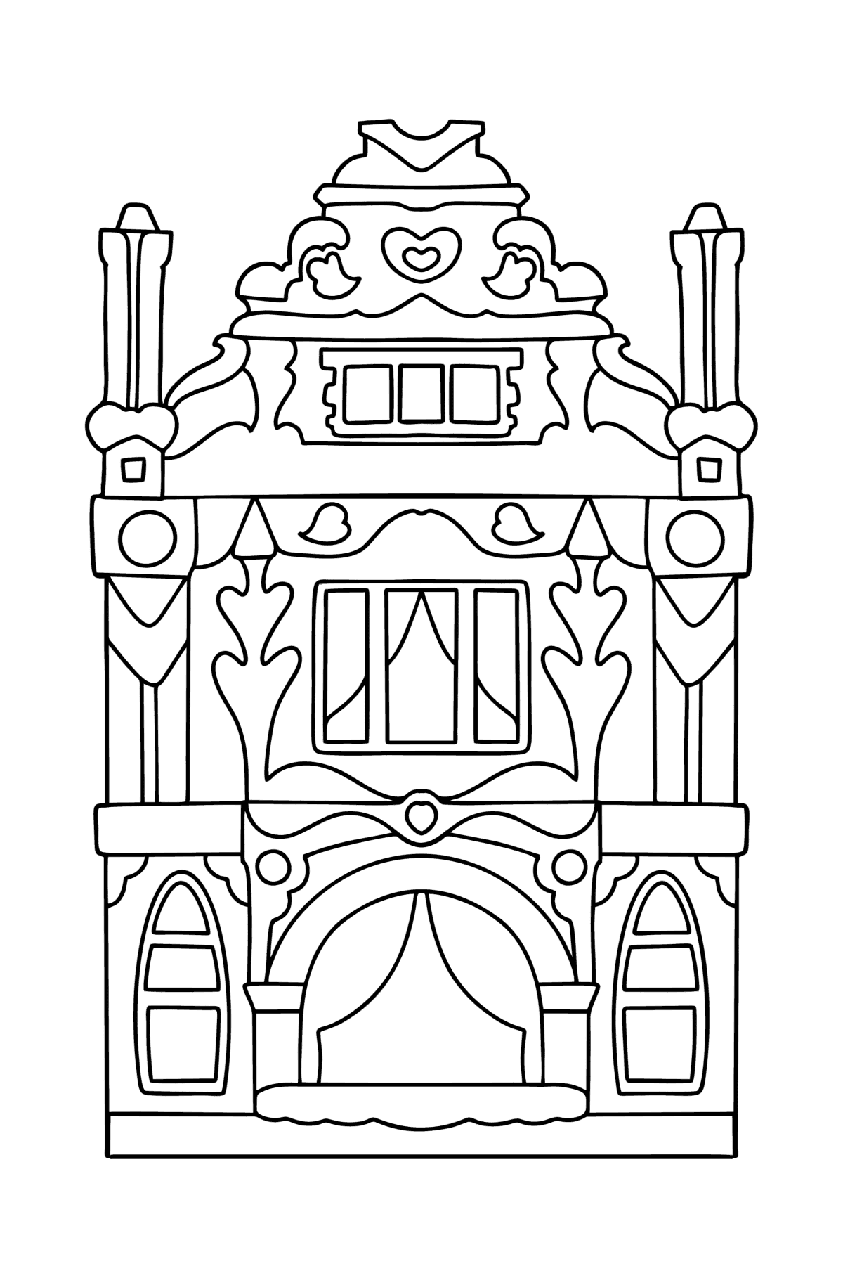 Two Storey House coloring page - Coloring Pages for Kids
