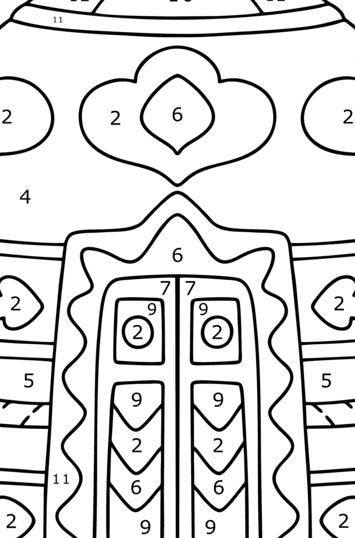 Yurt of nomad coloring page - Coloring by Numbers for Kids