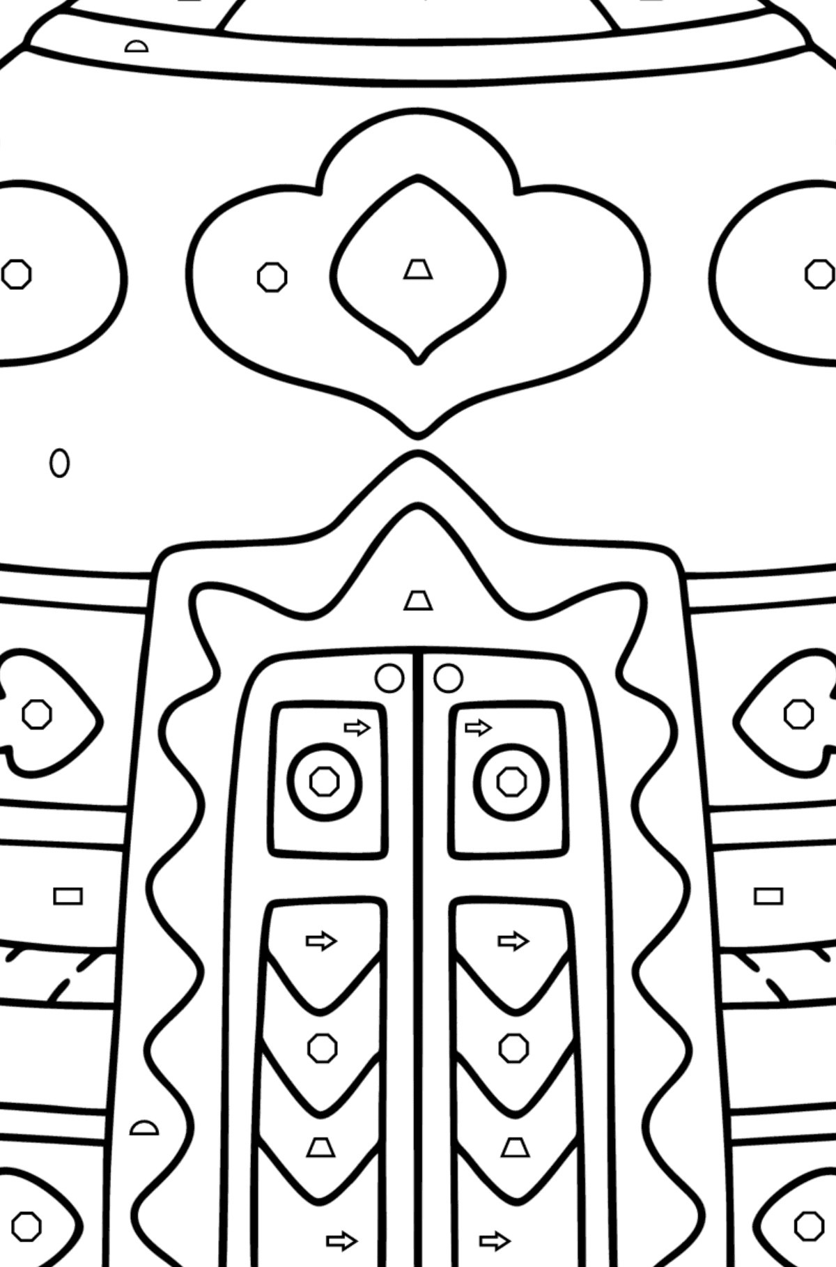 Yurt of nomad coloring page - Coloring by Geometric Shapes for Kids