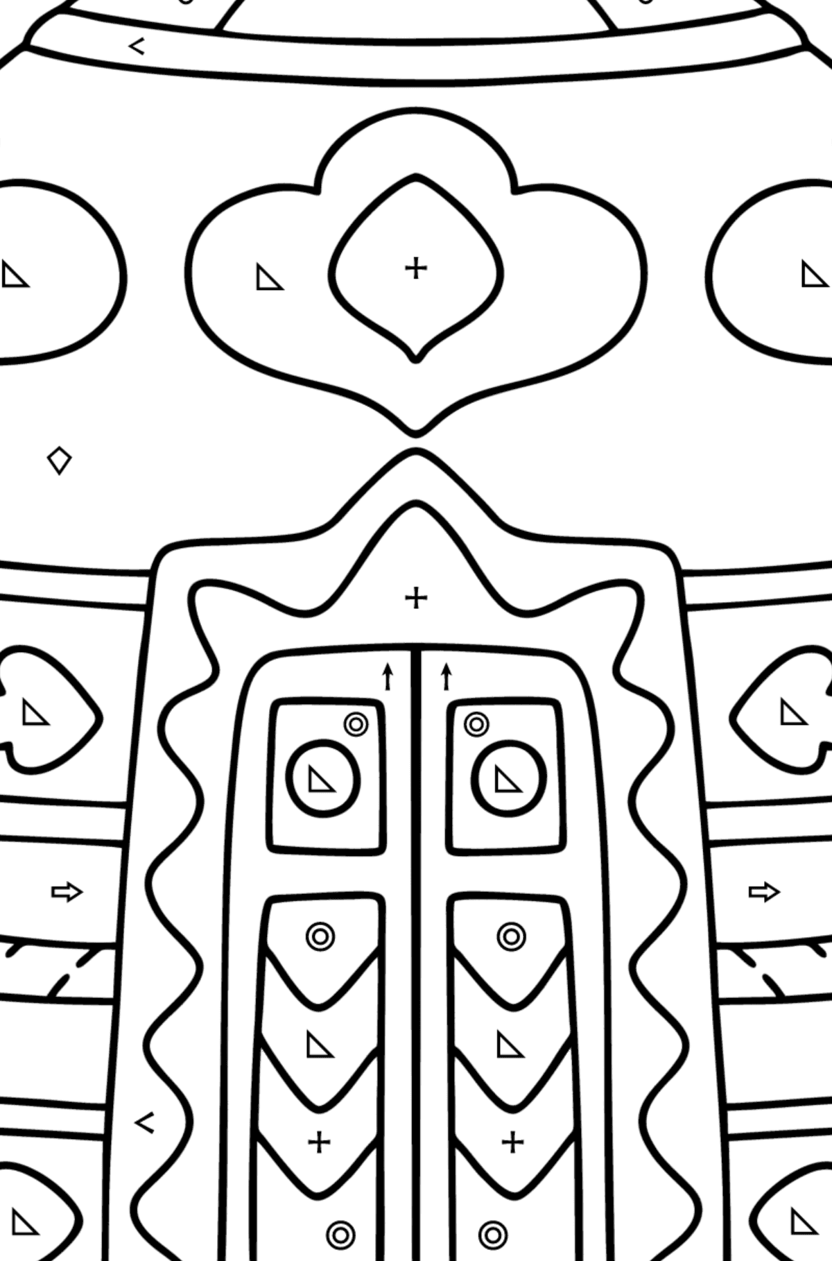 Yurt of nomad coloring page - Coloring by Symbols and Geometric Shapes for Kids