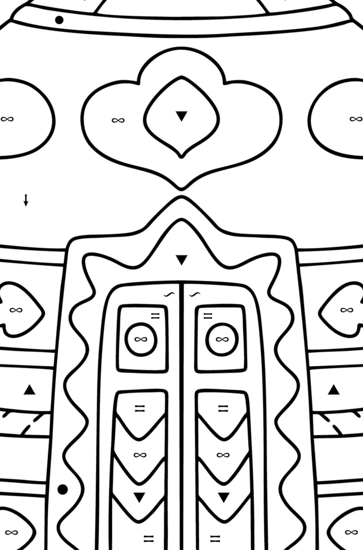 Yurt of nomad coloring page - Coloring by Symbols for Kids