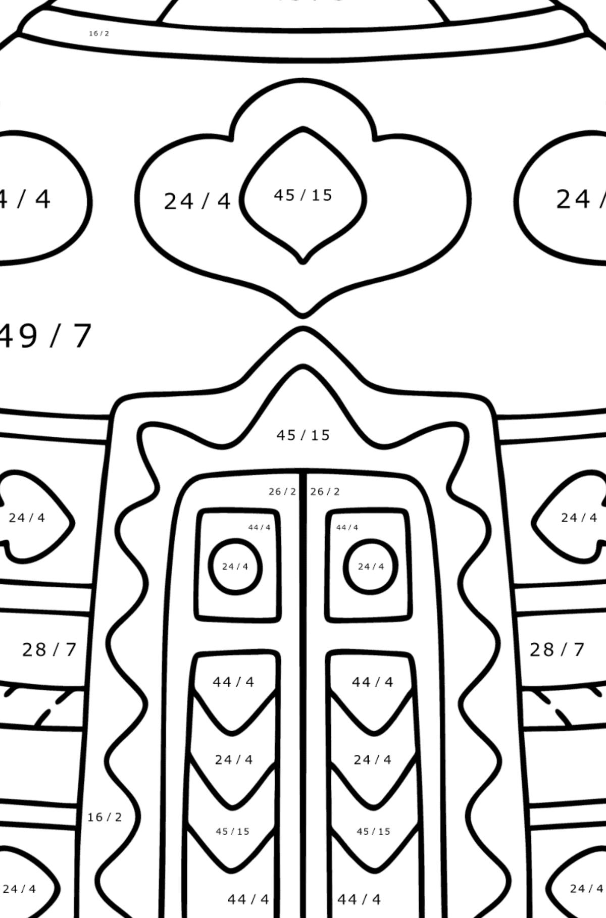Yurt of nomad coloring page - Math Coloring - Division for Kids