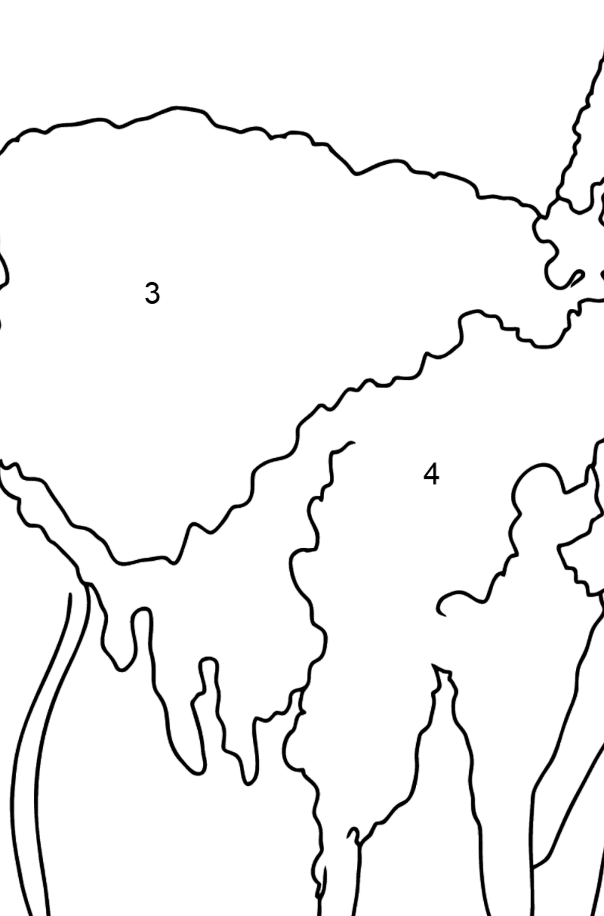 Coloring Page - A Panda is Looking into the Distance - Coloring by Numbers for Kids