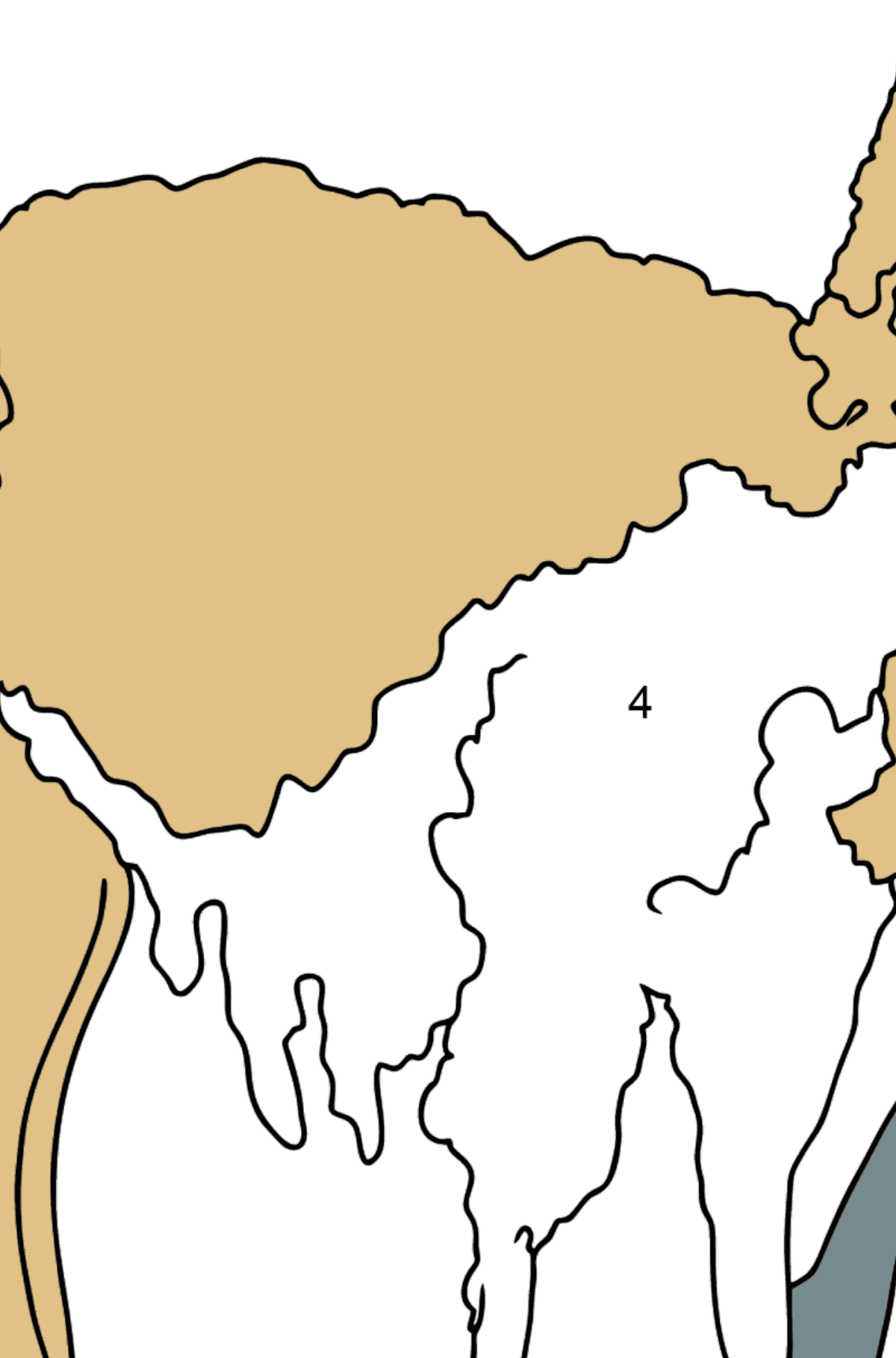 Kolorowanka Urocza Lama - Koloruj według numerów dla dzieci
