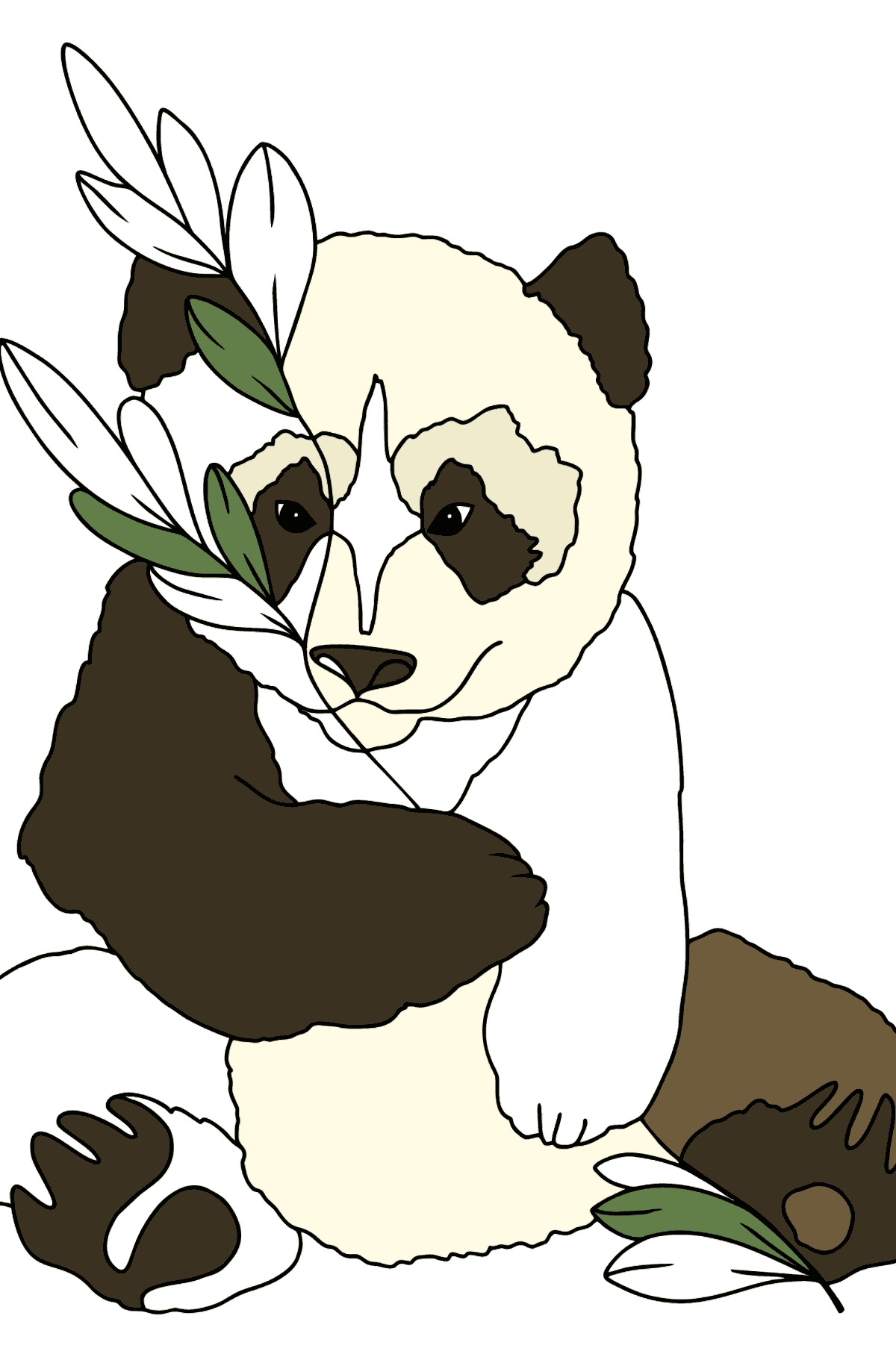 Kleurplaat charmante panda - kleurplaten voor kinderen