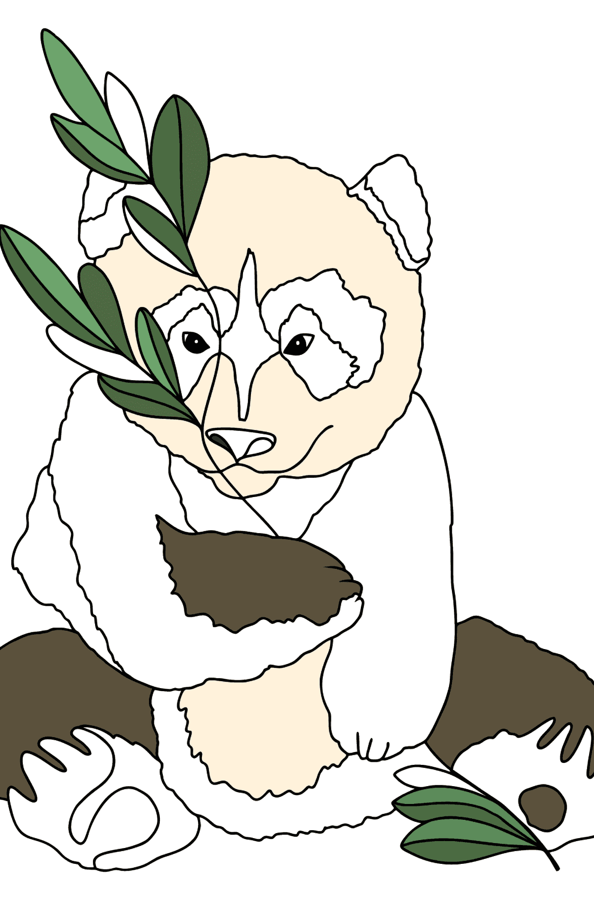 Раскраска панда (сложно) - Картинки для Детей