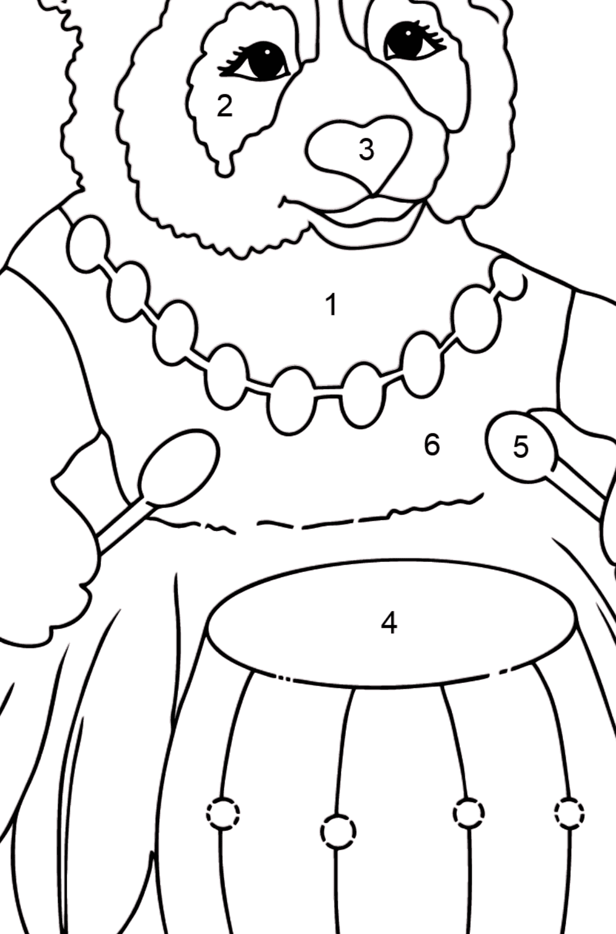 Panda For Kids (Simple) coloring page - Coloring by Numbers for Kids