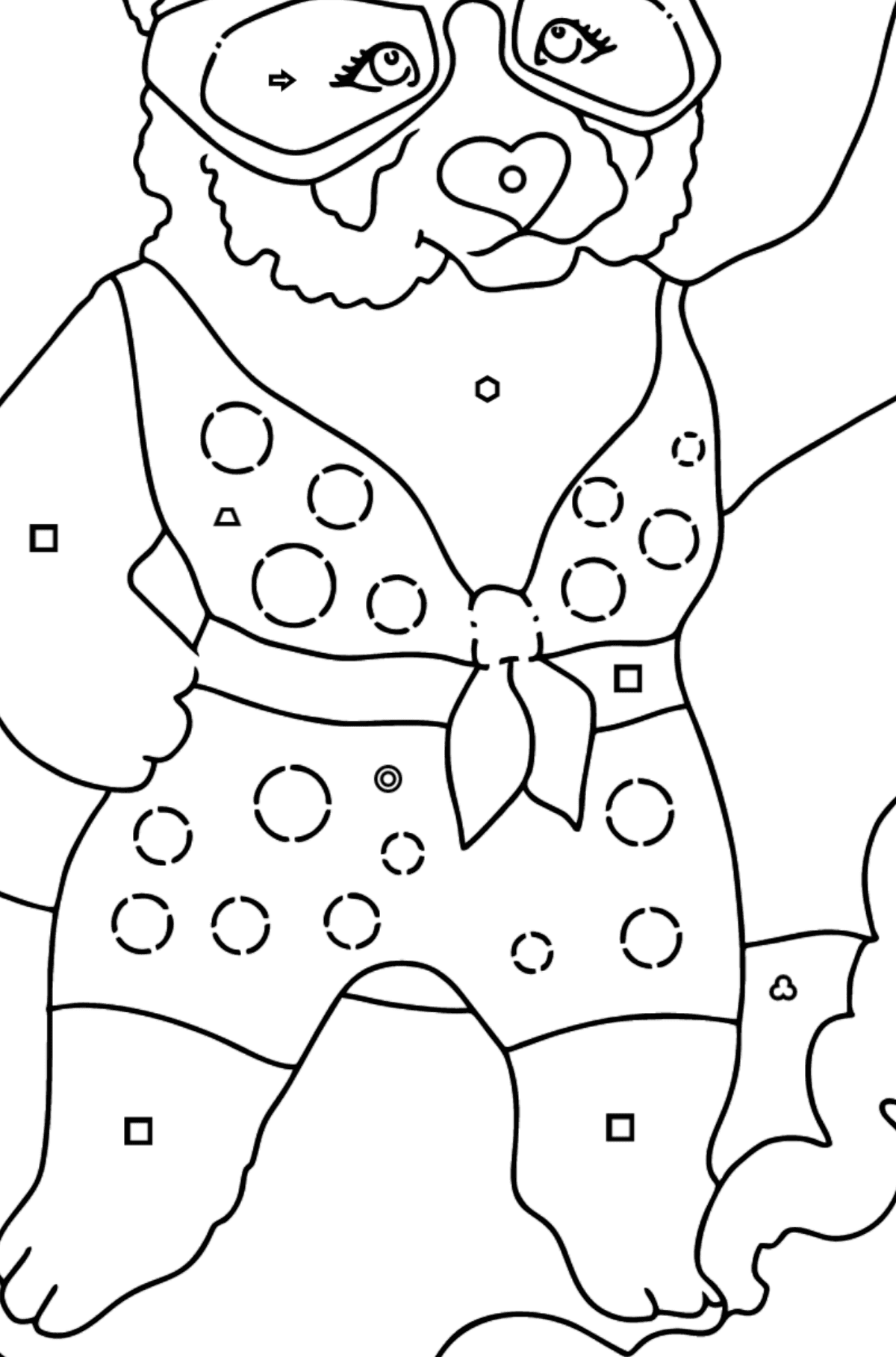 Cartoon Panda coloring page - Coloring by Geometric Shapes for Kids