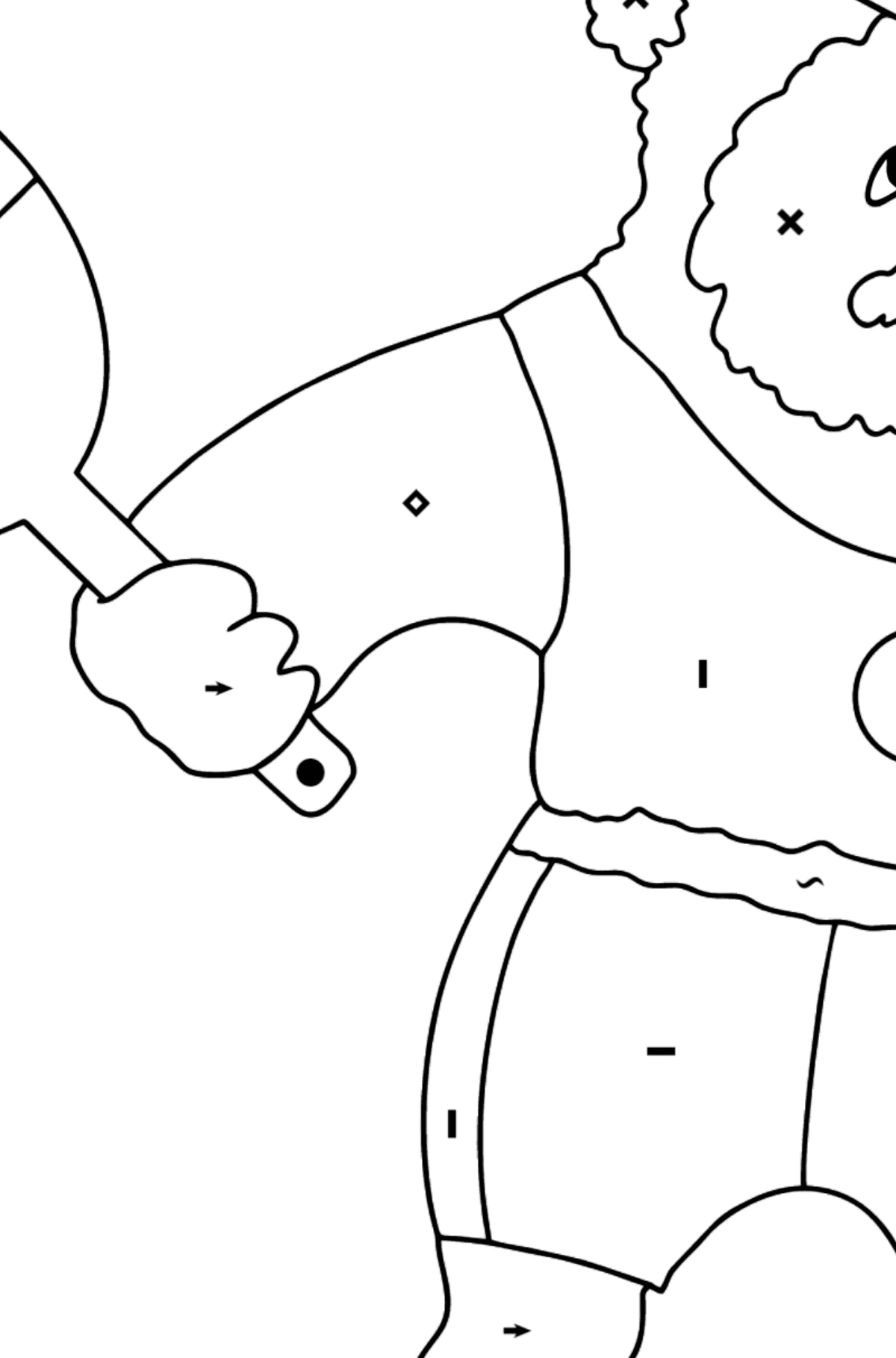 Charming Panda (Difficult) coloring page - Coloring by Symbols for Kids