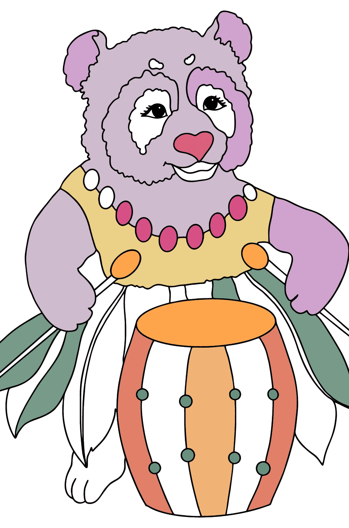 Panda illustrazione da colorare - Disegni da colorare per bambini