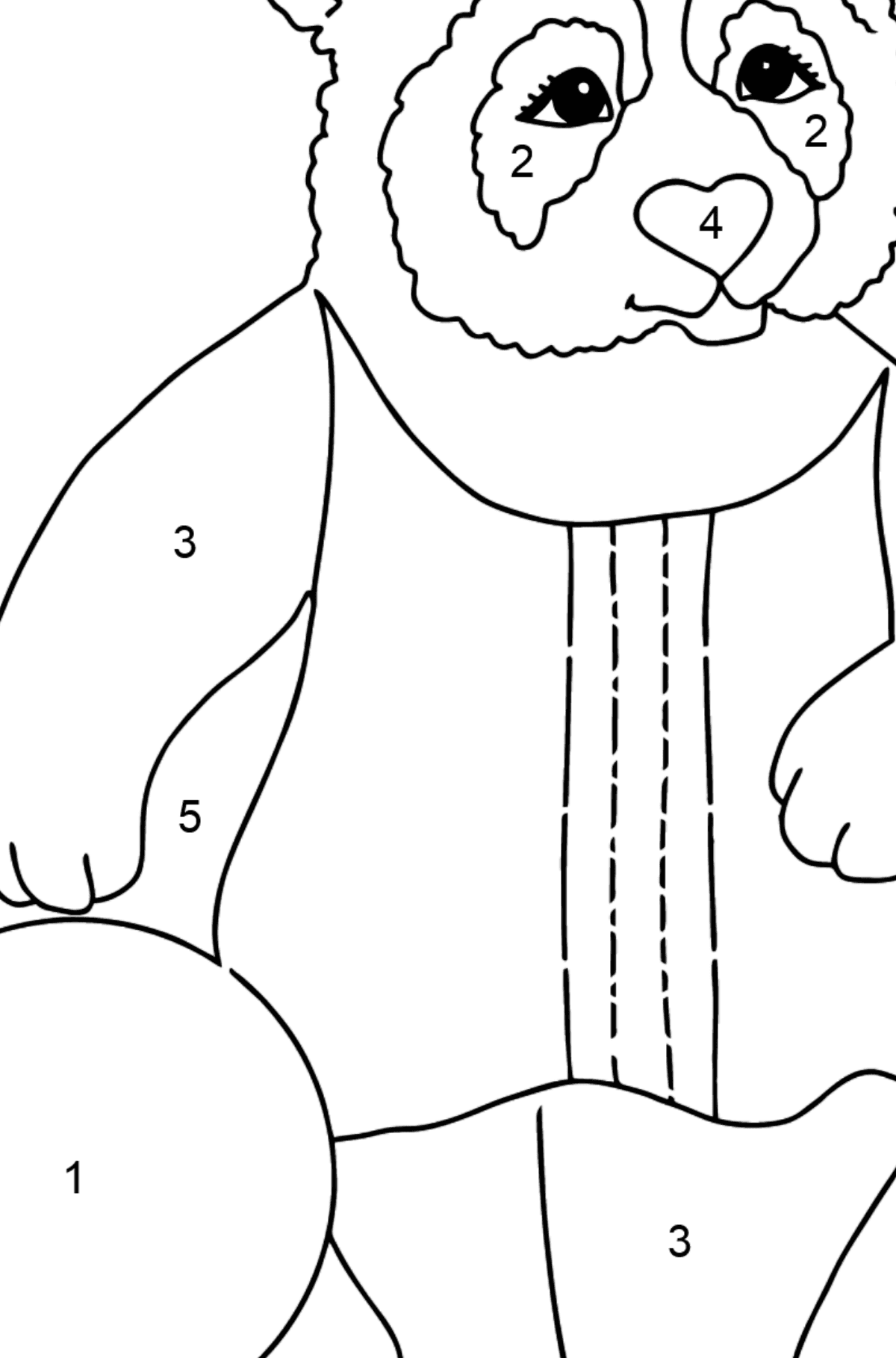 Panda For Babies (Simple) coloring page - Coloring by Numbers for Kids