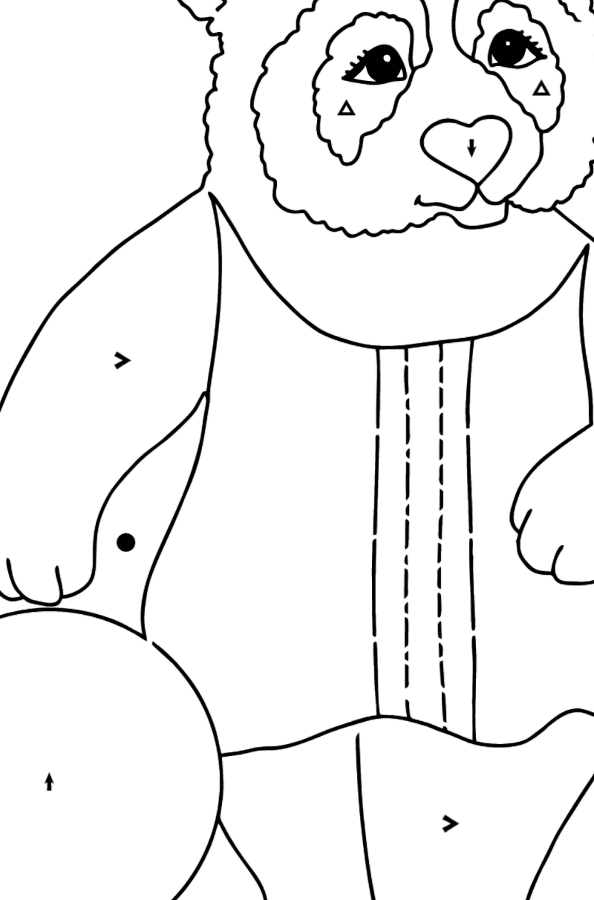 Panda For Babies (Simple) coloring page - Coloring by Symbols for Kids