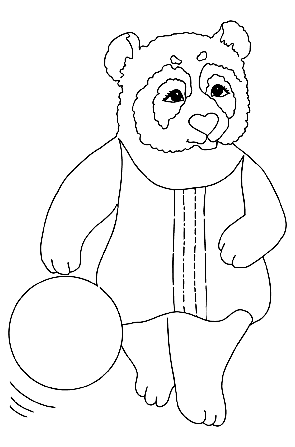 Tegning til fargelegging panda for babyer (enkelt) - Tegninger til fargelegging for barn