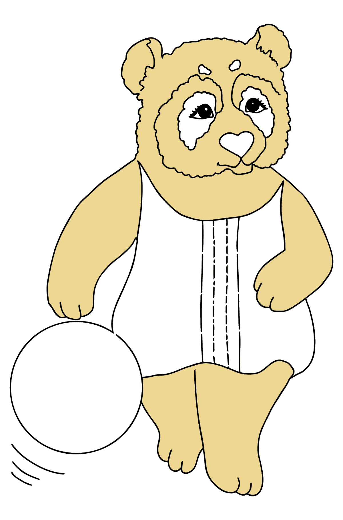 Dibujo de Panda Para Bebés (Simple) para colorear - Dibujos para Colorear para Niños