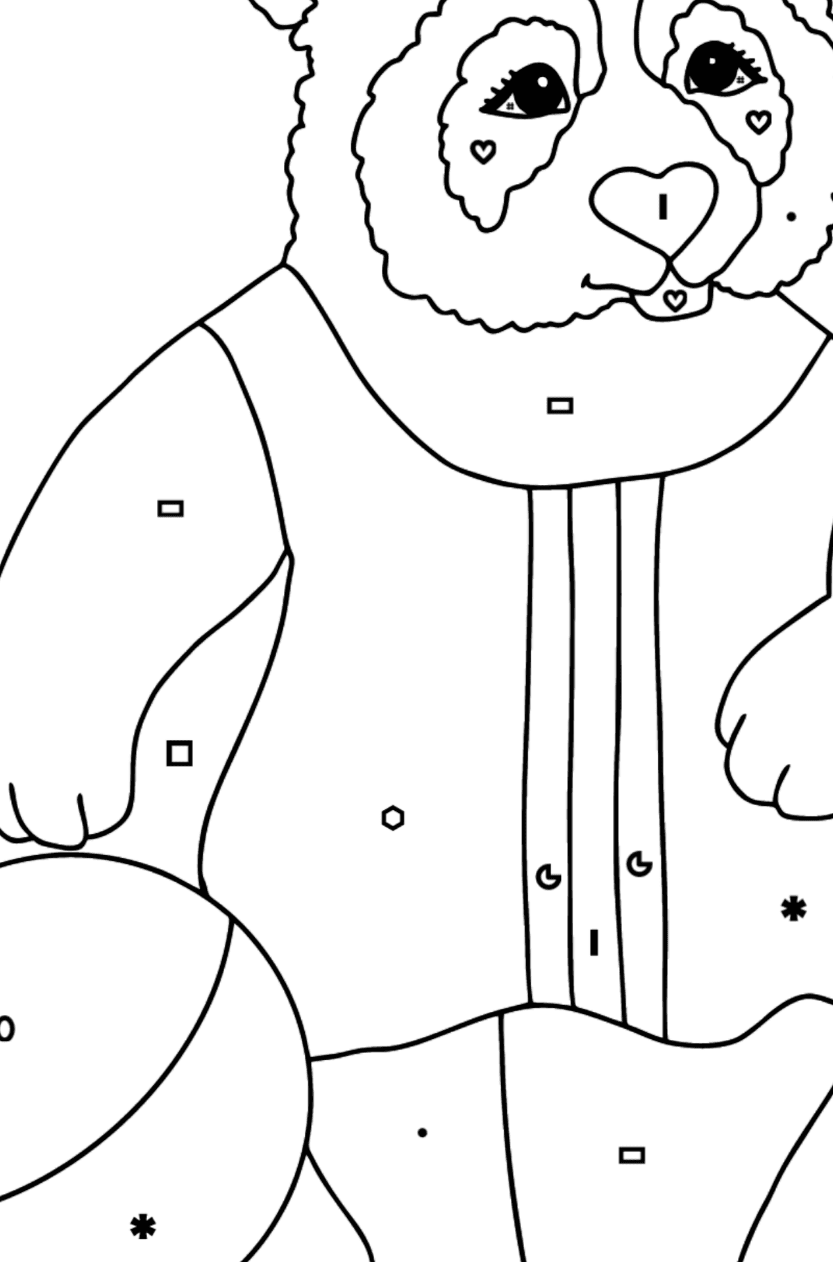 Desenho de Panda Para Bebês (Difícil) para colorir - Colorir por Símbolos para Crianças