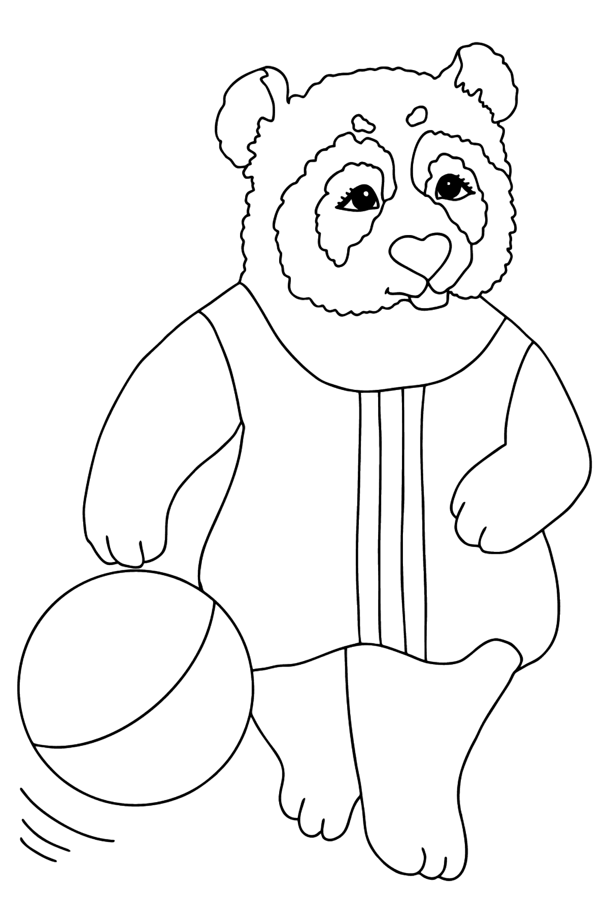 Tegning til fargelegging panda for babyer (vanskelig) - Tegninger til fargelegging for barn
