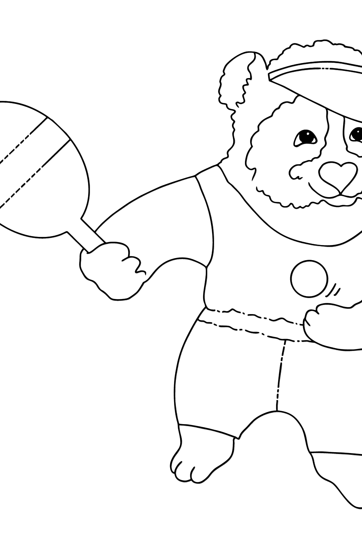 Tegning til farvning yndig panda (let) - Tegninger til farvelægning for børn