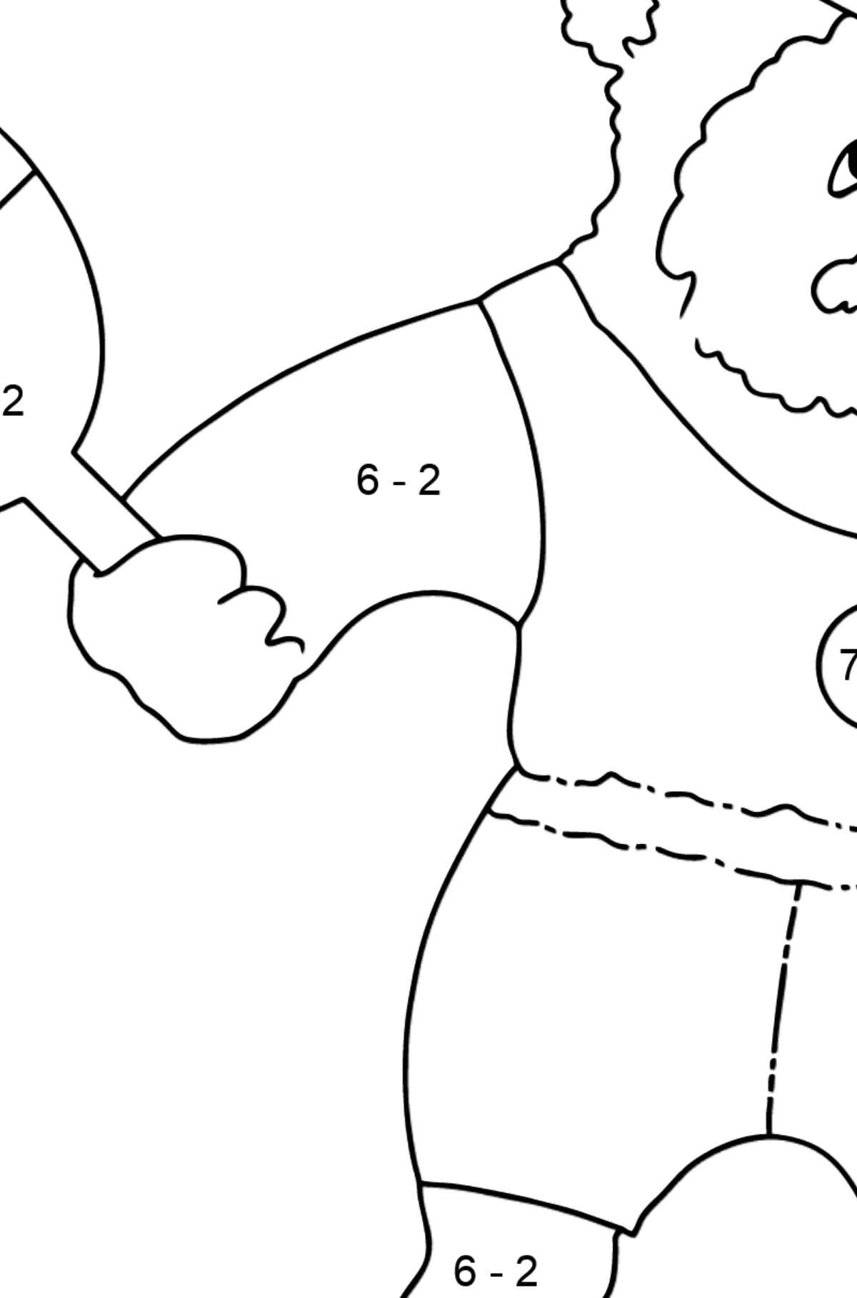 Adorable Panda (Simple) coloring page - Math Coloring - Subtraction for Kids
