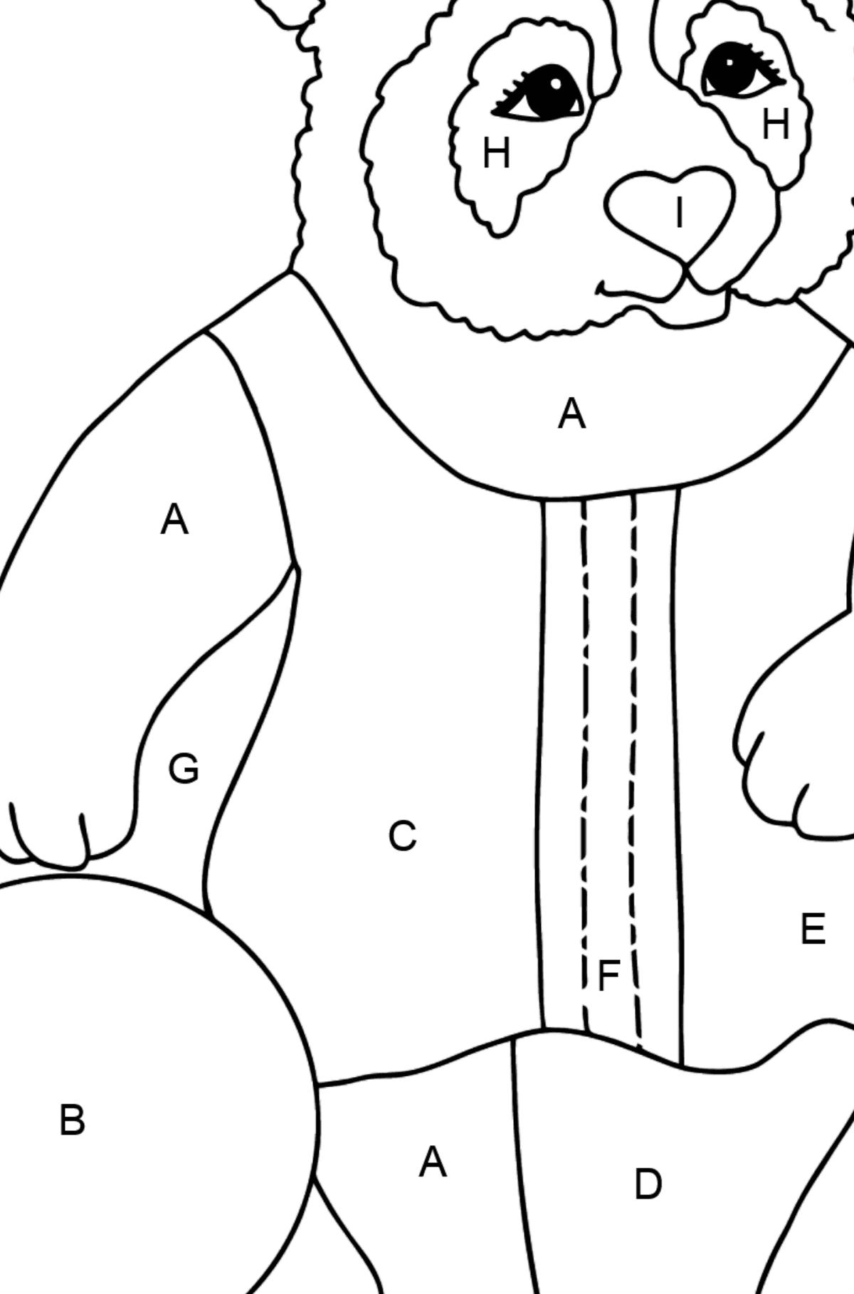 Panda For Babies coloring page - Coloring by Letters for Kids
