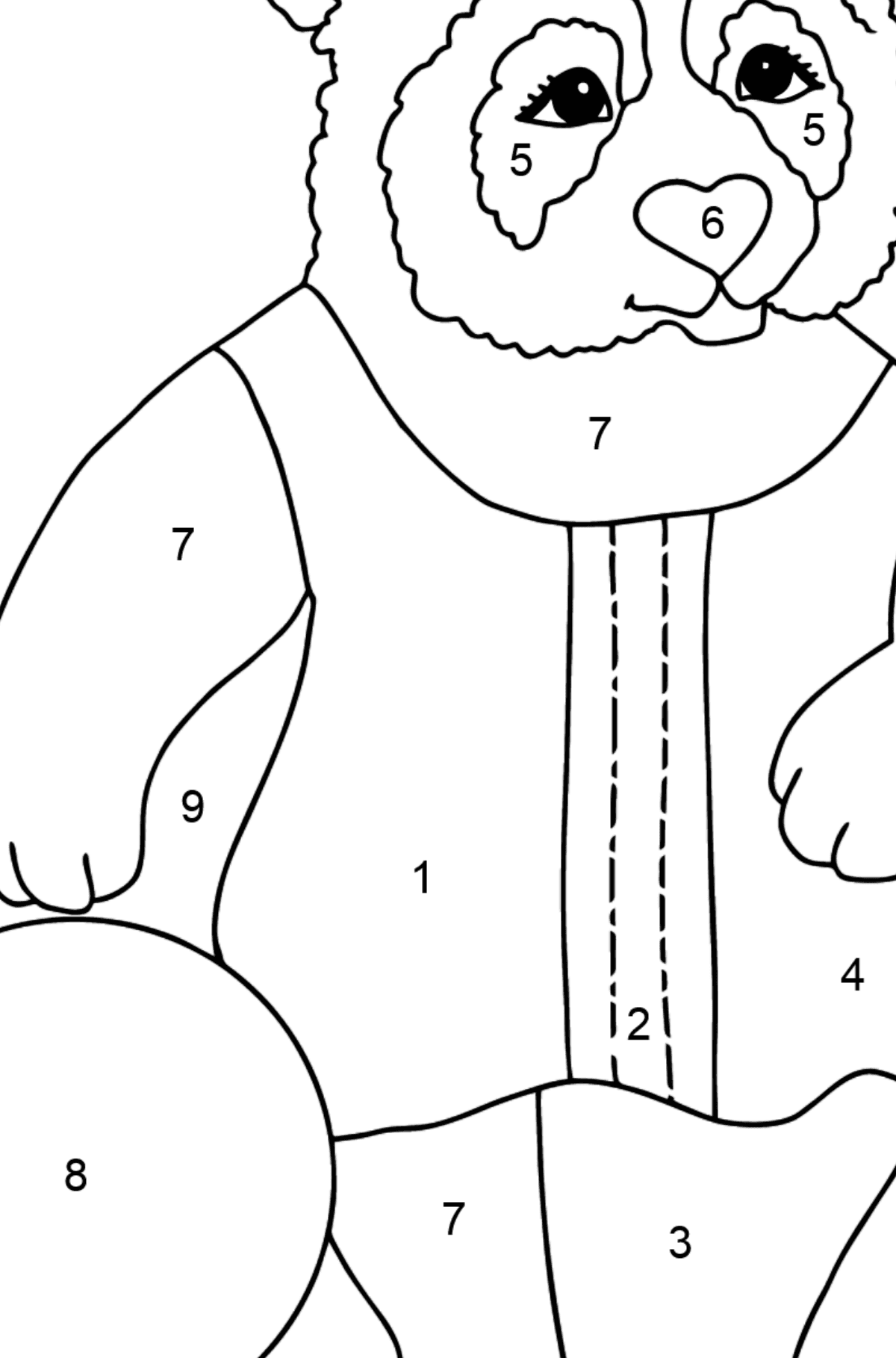 Panda For Babies coloring page - Coloring by Numbers for Kids