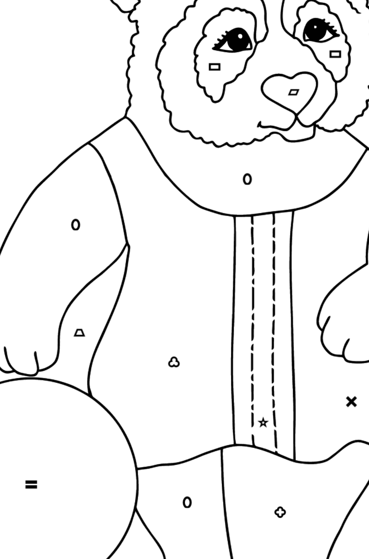 Panda For Babies coloring page - Coloring by Symbols and Geometric Shapes for Kids