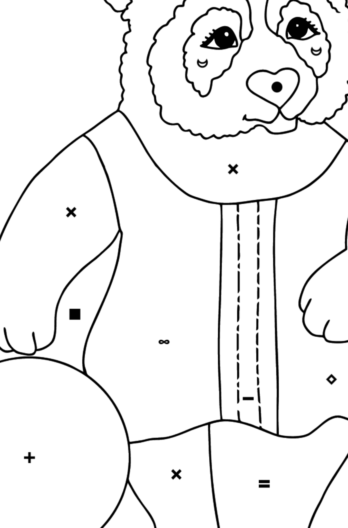 Panda For Babies coloring page - Coloring by Symbols for Kids